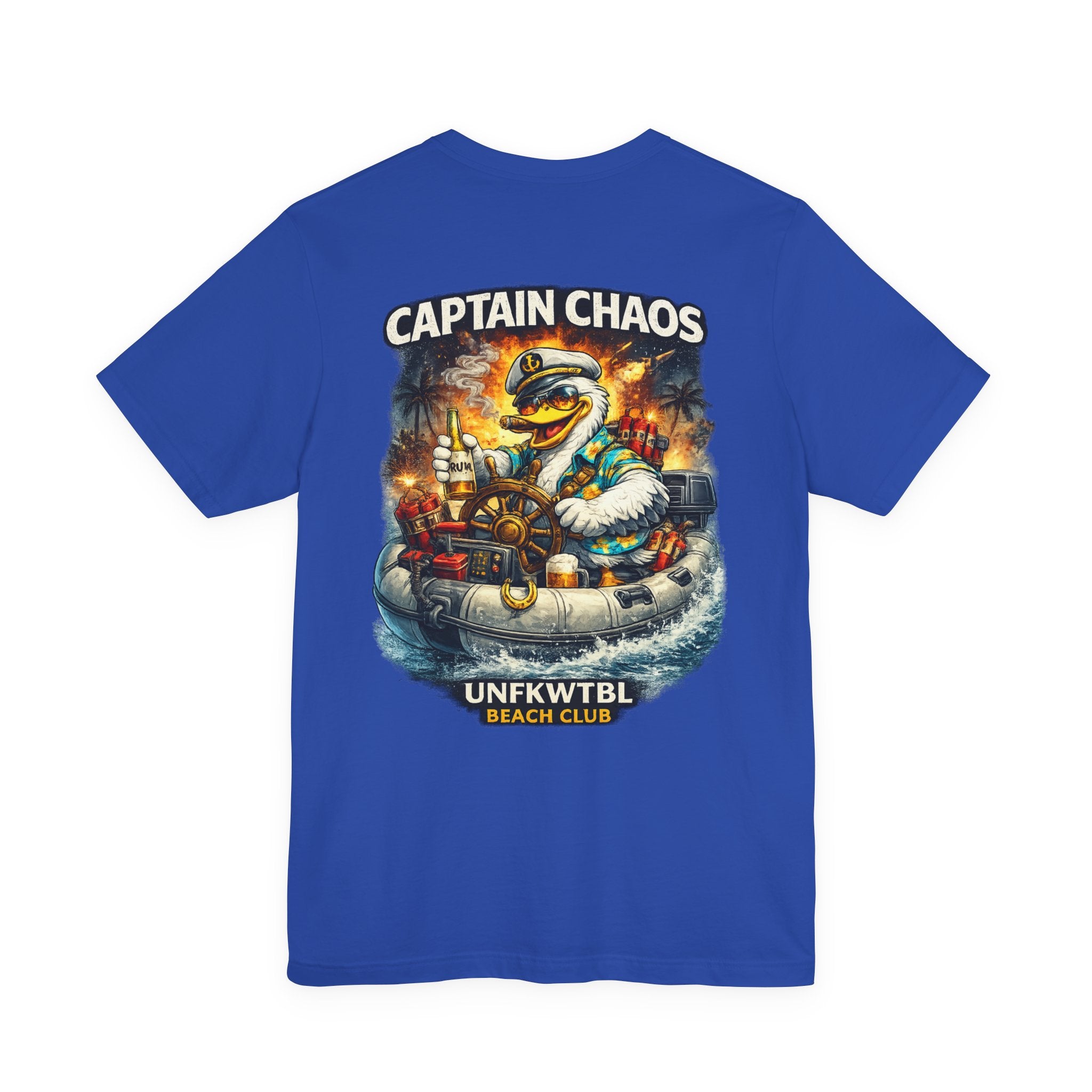 Captain Chaos Tee — Retro Beach Club Duck Graphic T‑Shirt