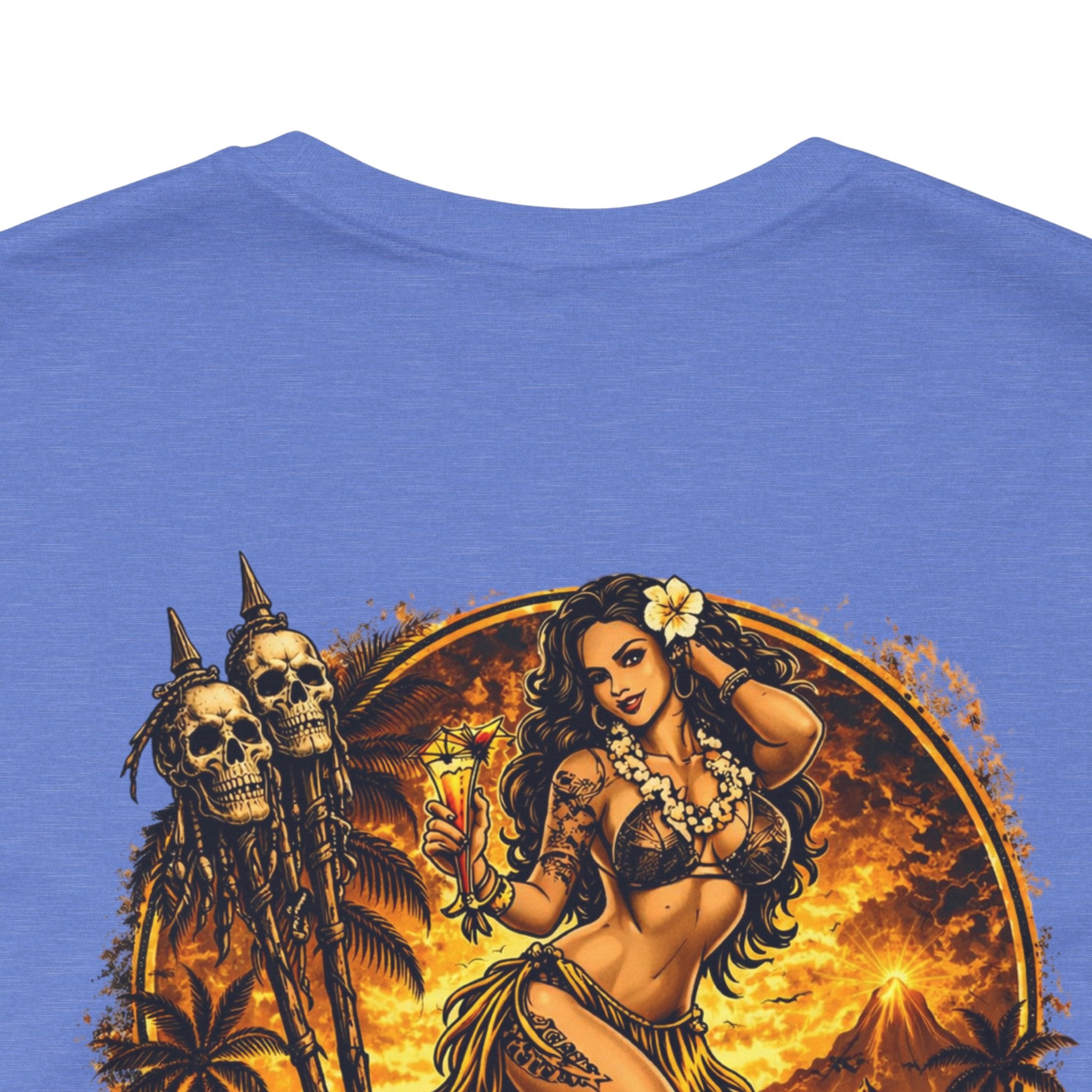 Paradise Has a Price T‑Shirt — Tropical Pinup Sunset Graphic Tee