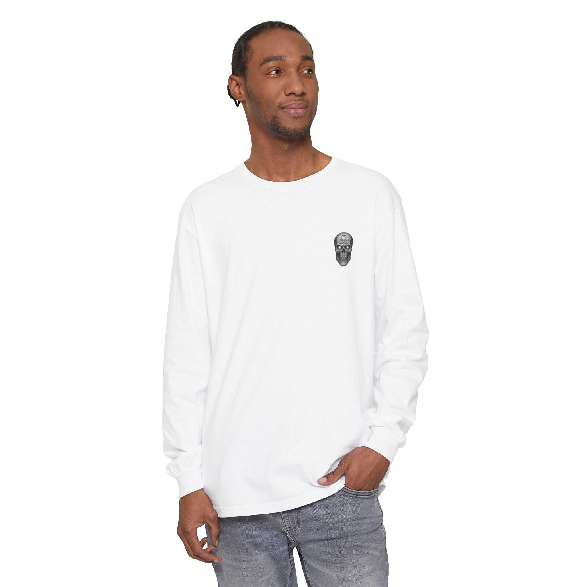 The World Bends I Don’t unisex long sleeve t-shirt in garment-dyed soft cotton with edgy style