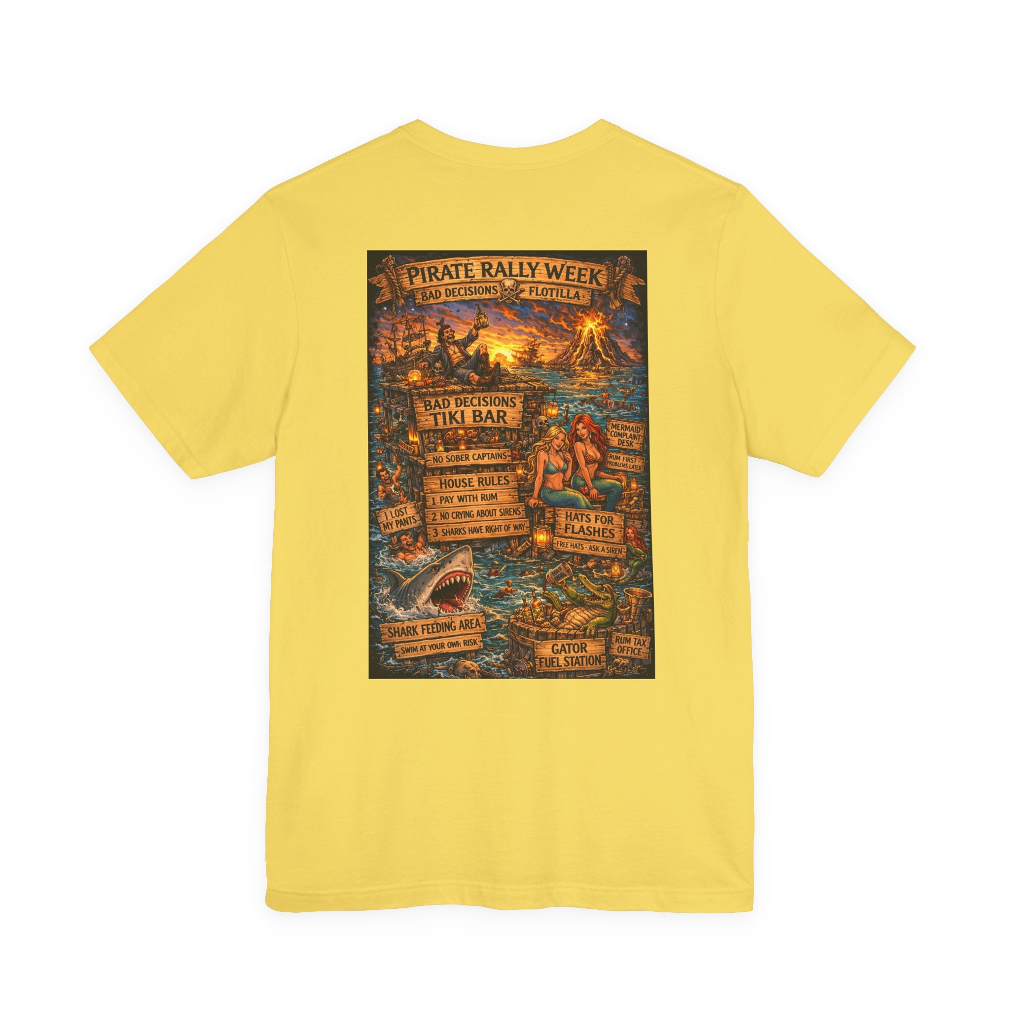 Pirate Rally Vintage Poster Tee — Tiki Bar Adventure Graphic Shirt