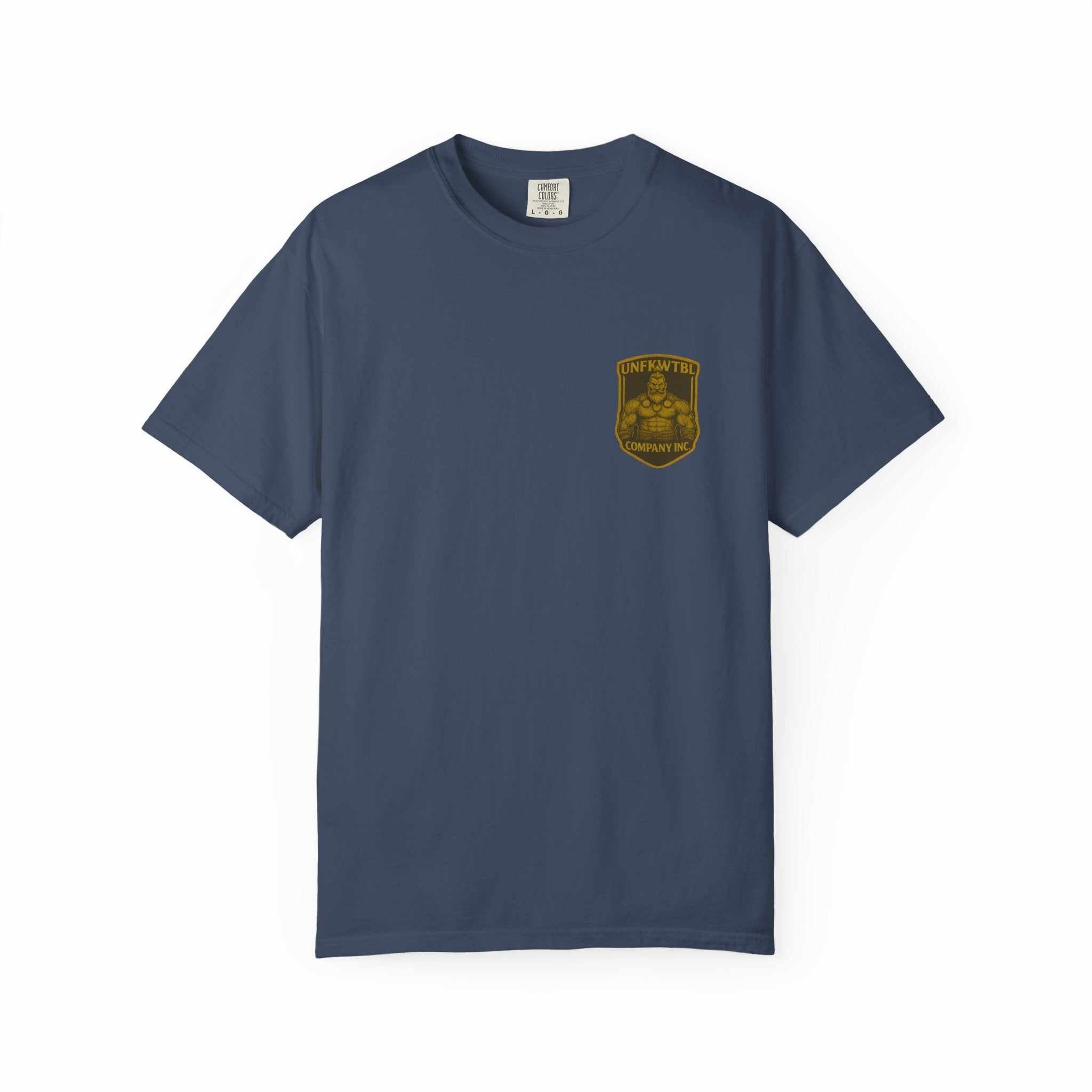 Death Angel Wings unisex navy blue cotton t-shirt with fallen heroes tribute print and durable stitching