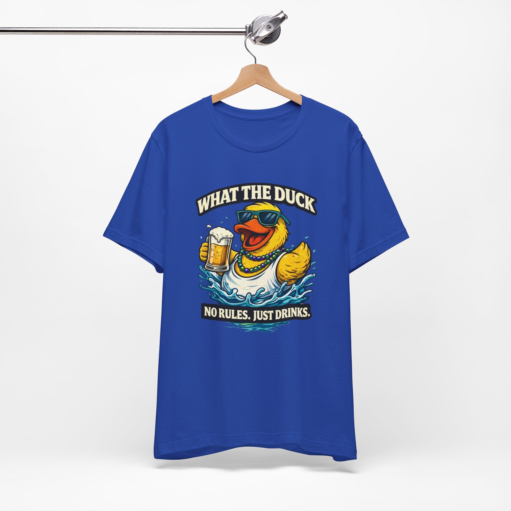 What The Duck Tee — 'No Rules, Just Drinks' Funny Beer Duck T-Shirt