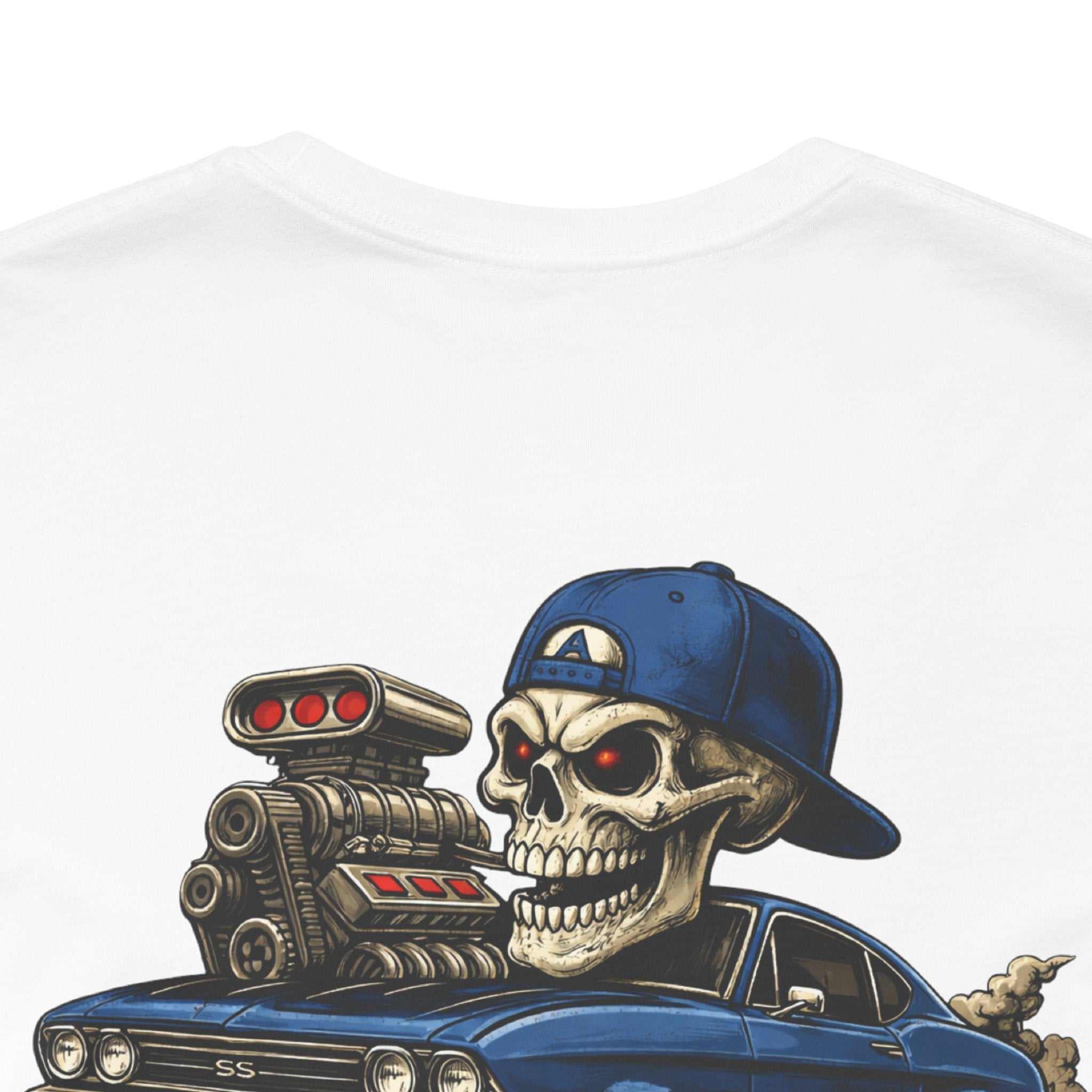 Burnout Skull Muscle Car Tee — "Still Burnin' Rubber" Graphic T-Shirt