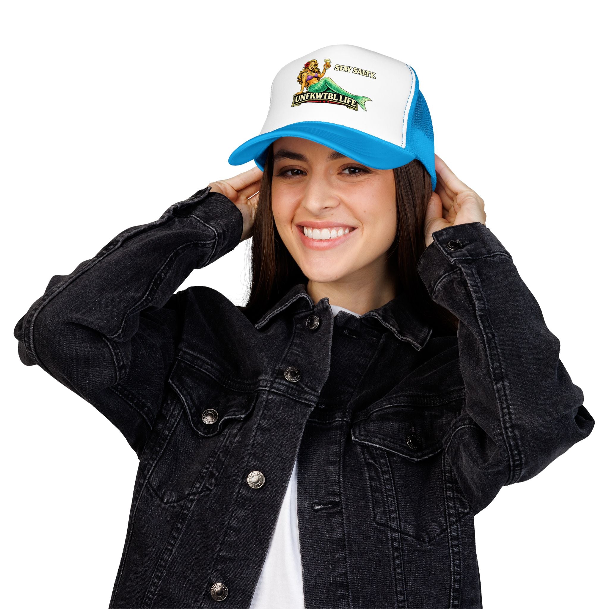 Trucker Hat - "Stay Salty. UNFKWTBL LIFE" Mermaid Foam Trucker Hat