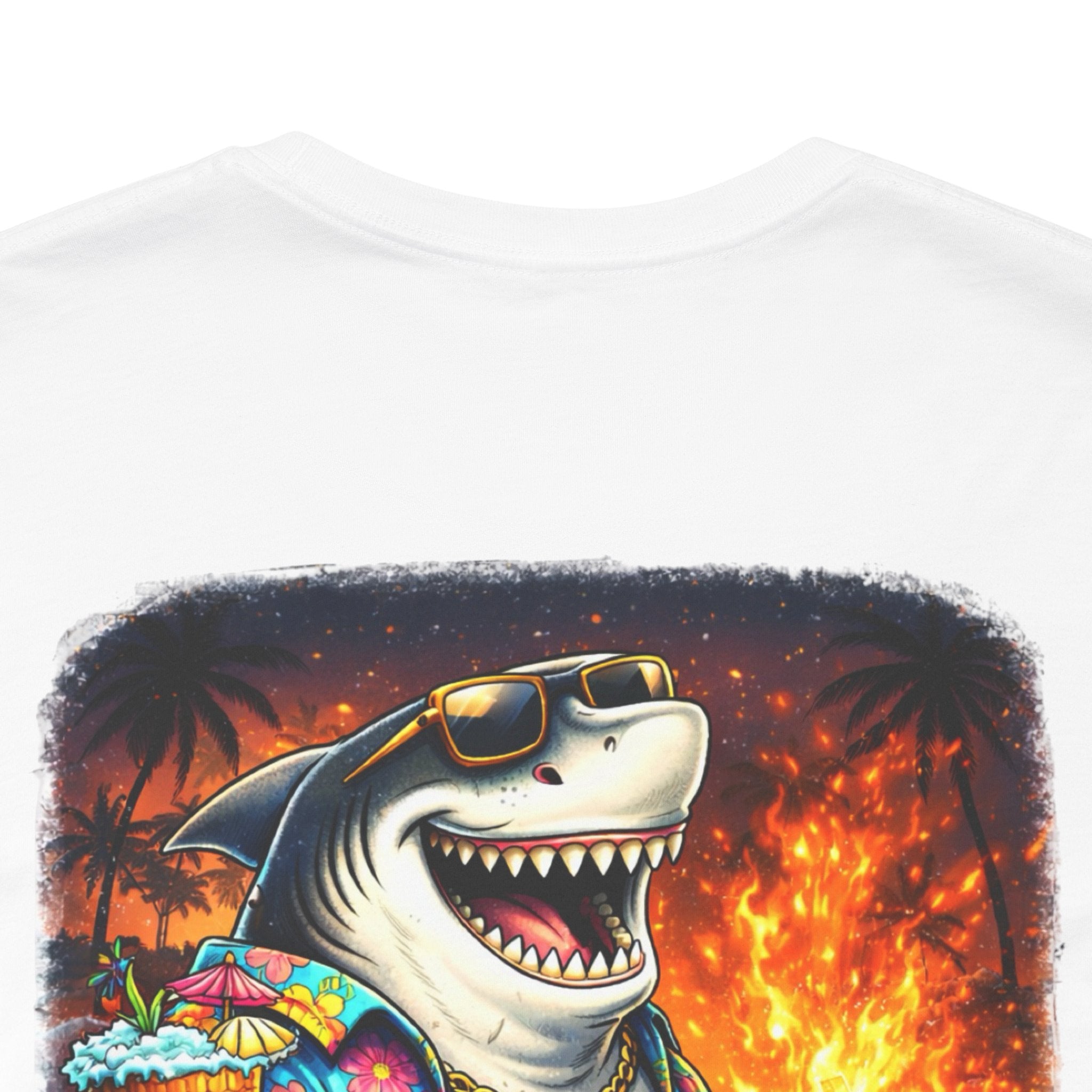 Shark Bonfire Tee — "Sharks Don’t Tan, We Toast" Graphic T-Shirt