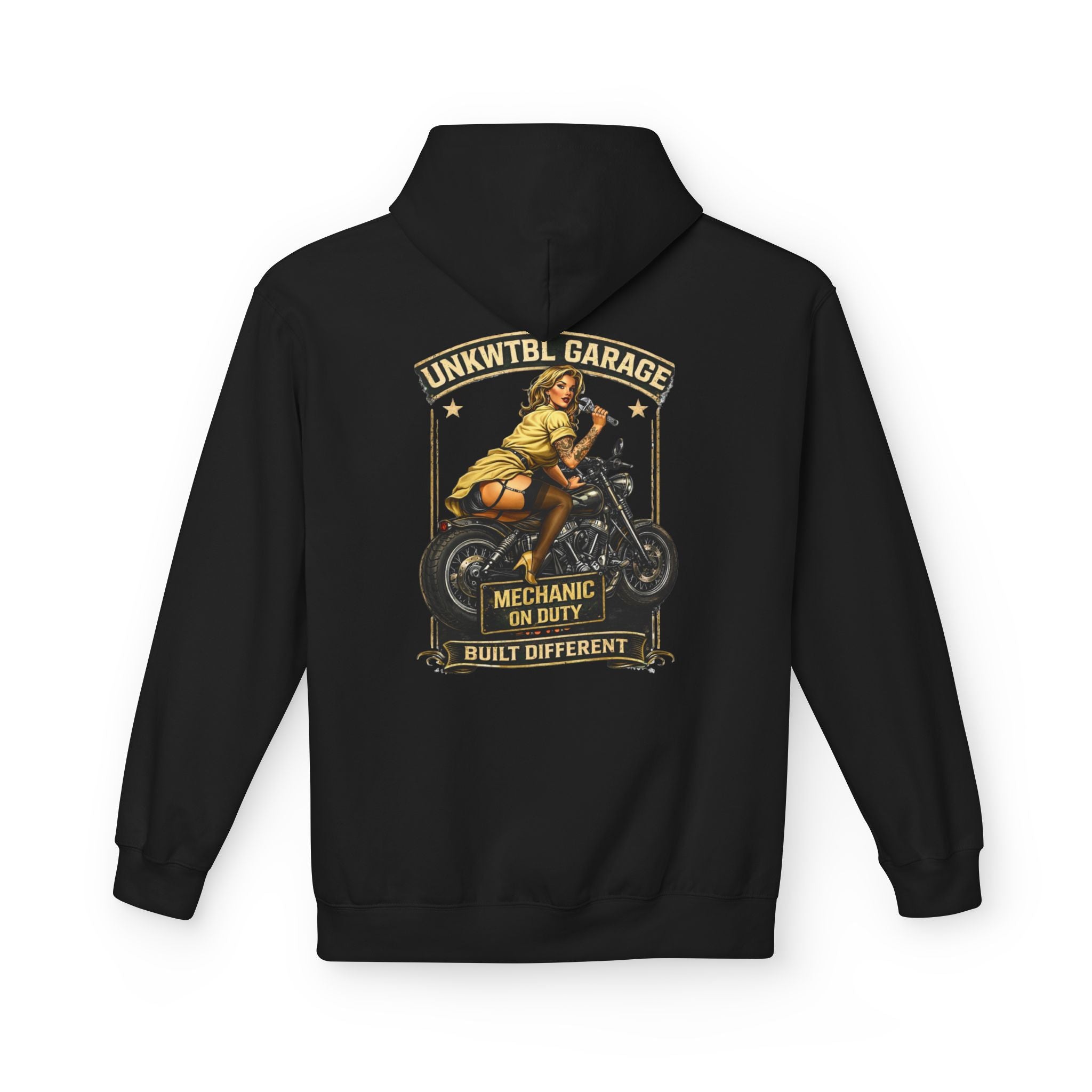 Mechanic Garage Hoodie — "Mechanic On Duty" Vintage Motorcycle Design