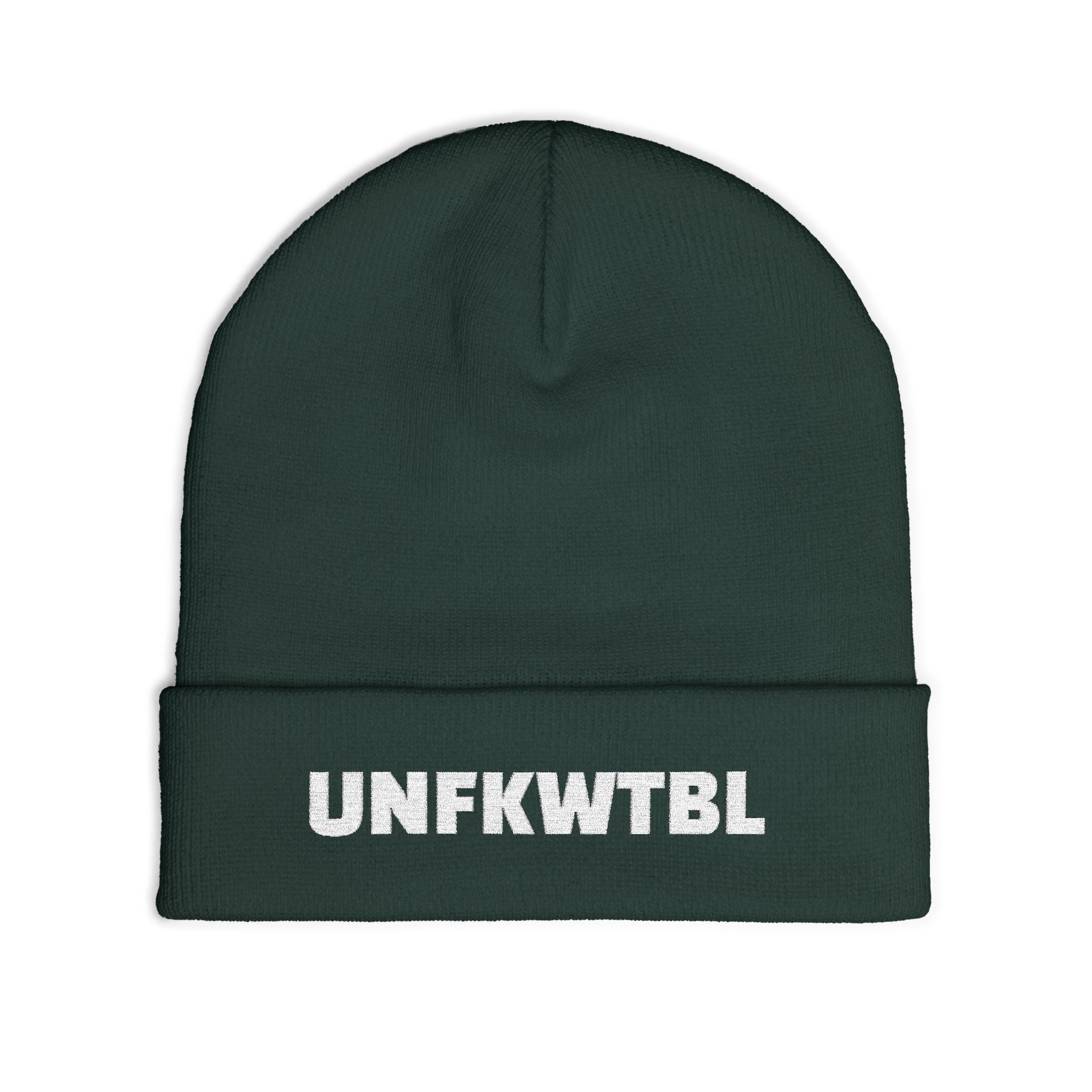 UNFKWTBL Embroidered Cuffed Knit Beanie