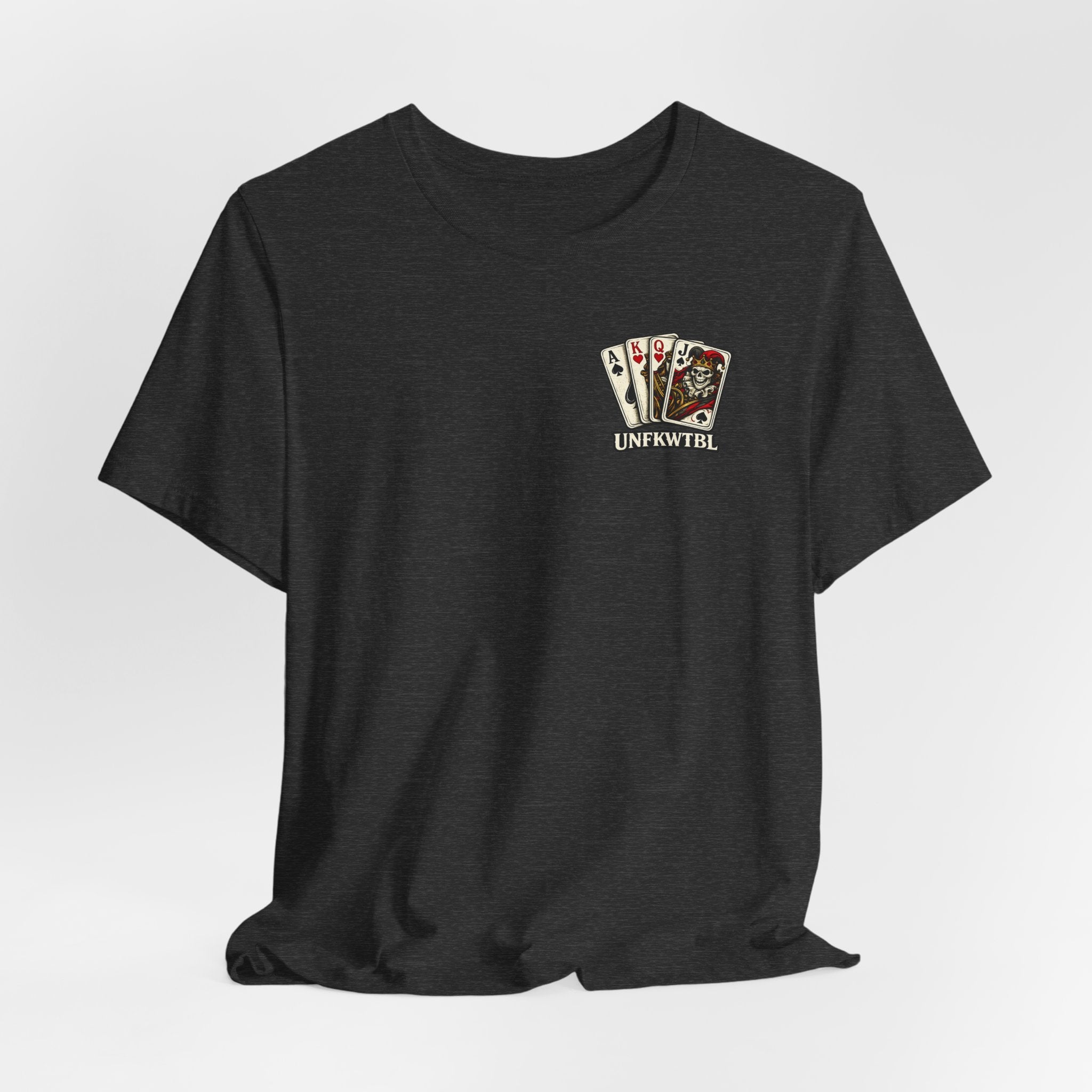 Queen of the House Poker T‑Shirt — Day of the Dead Card Skull Tee