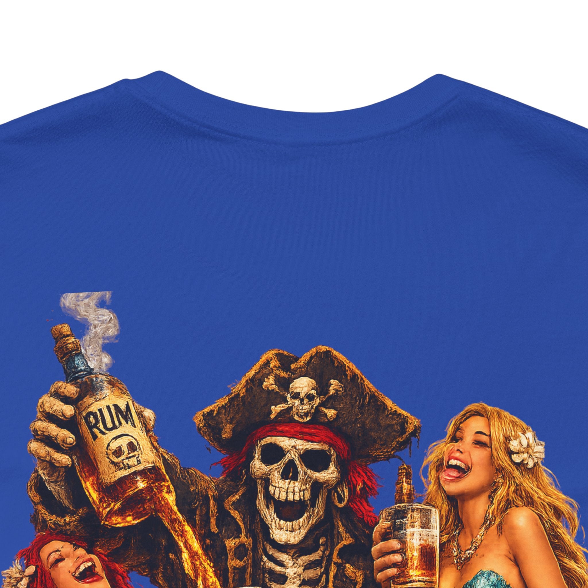 Pirate Skull Treasure Chest Tee — Skeleton Buccaneer Drinking Design