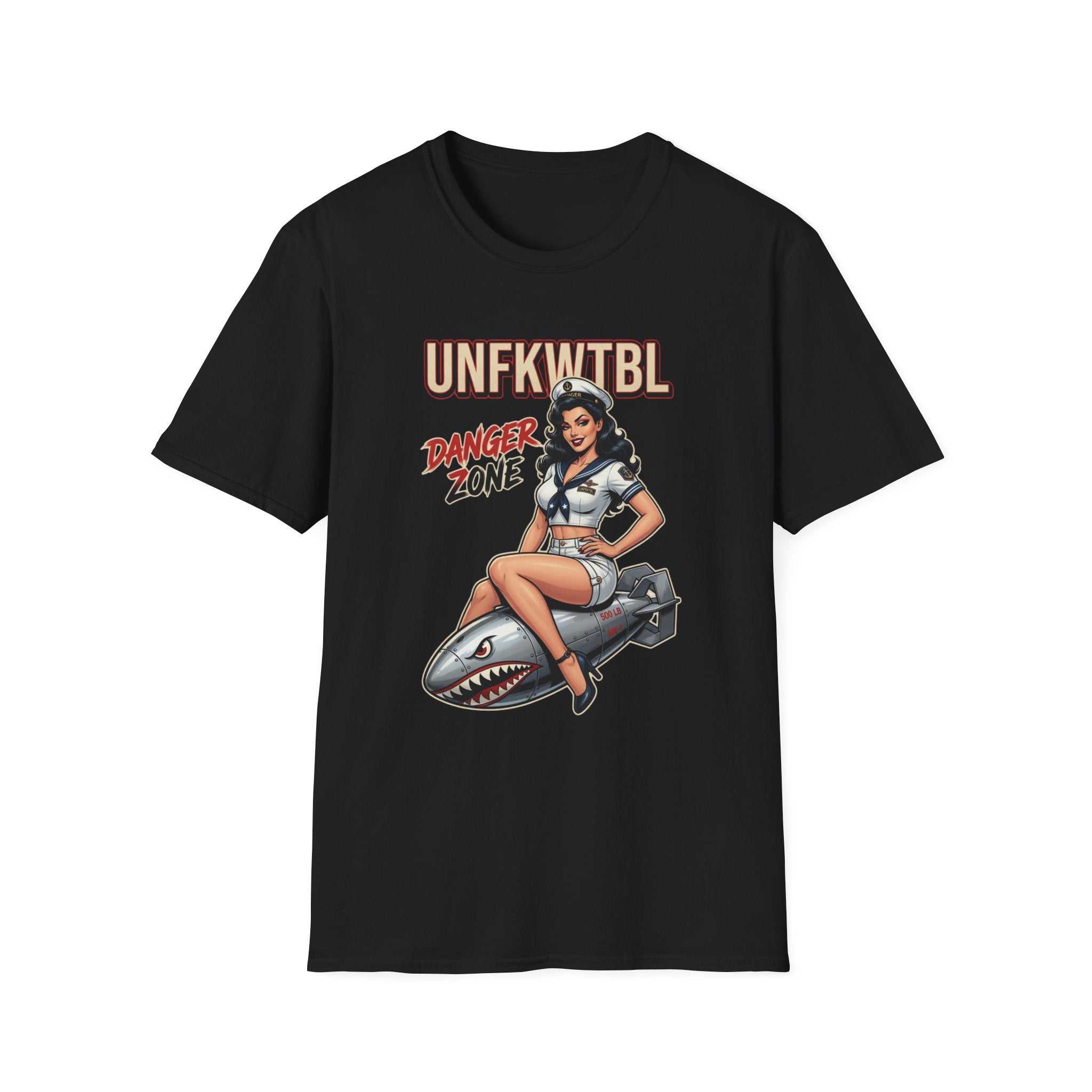 T-Shirt — "UNFKWITBL" Danger Zone Pin-Up Graphic Tee