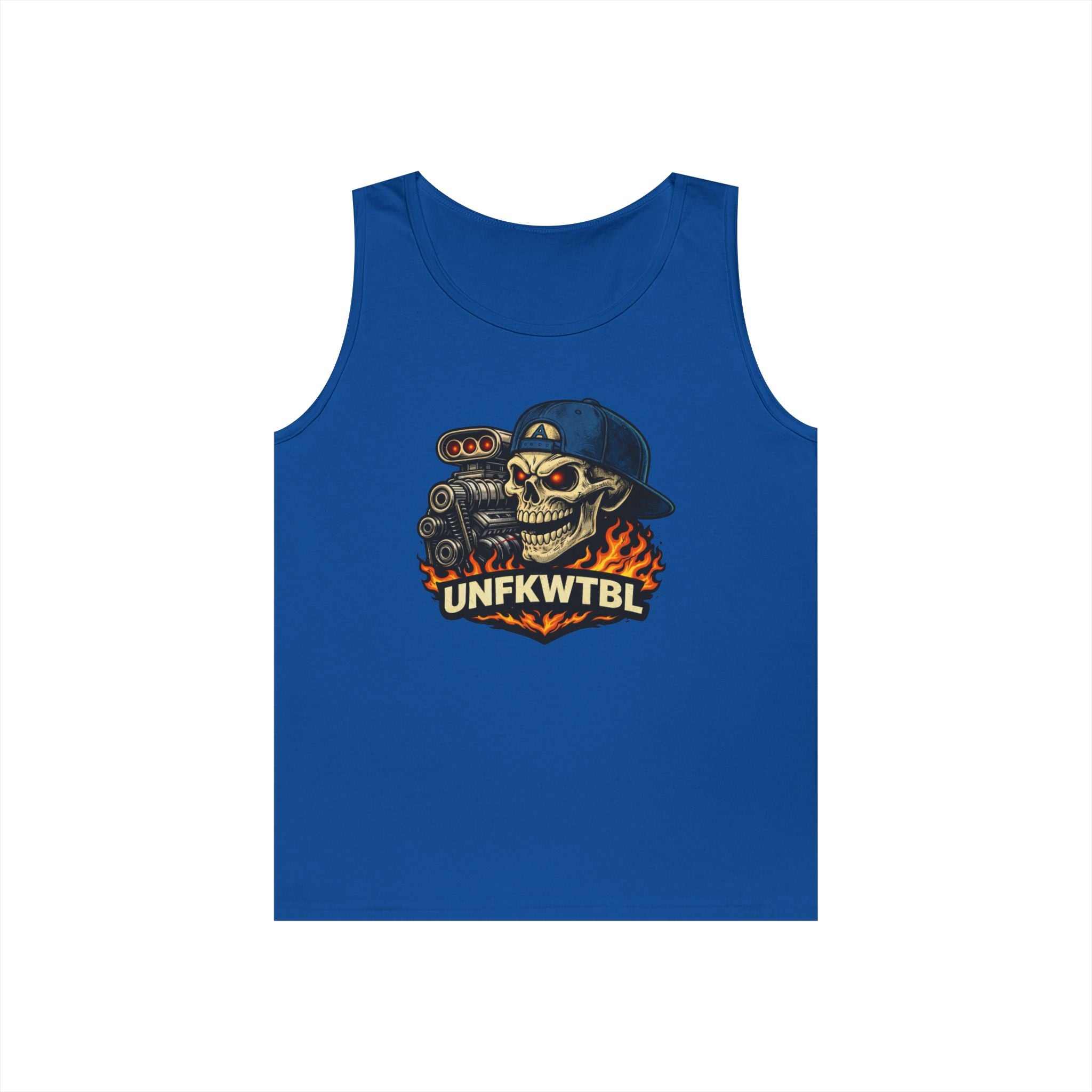 Skull Mechanic Tank Top — 'UNFKWTBL' Vintage Hot Rod Graphic