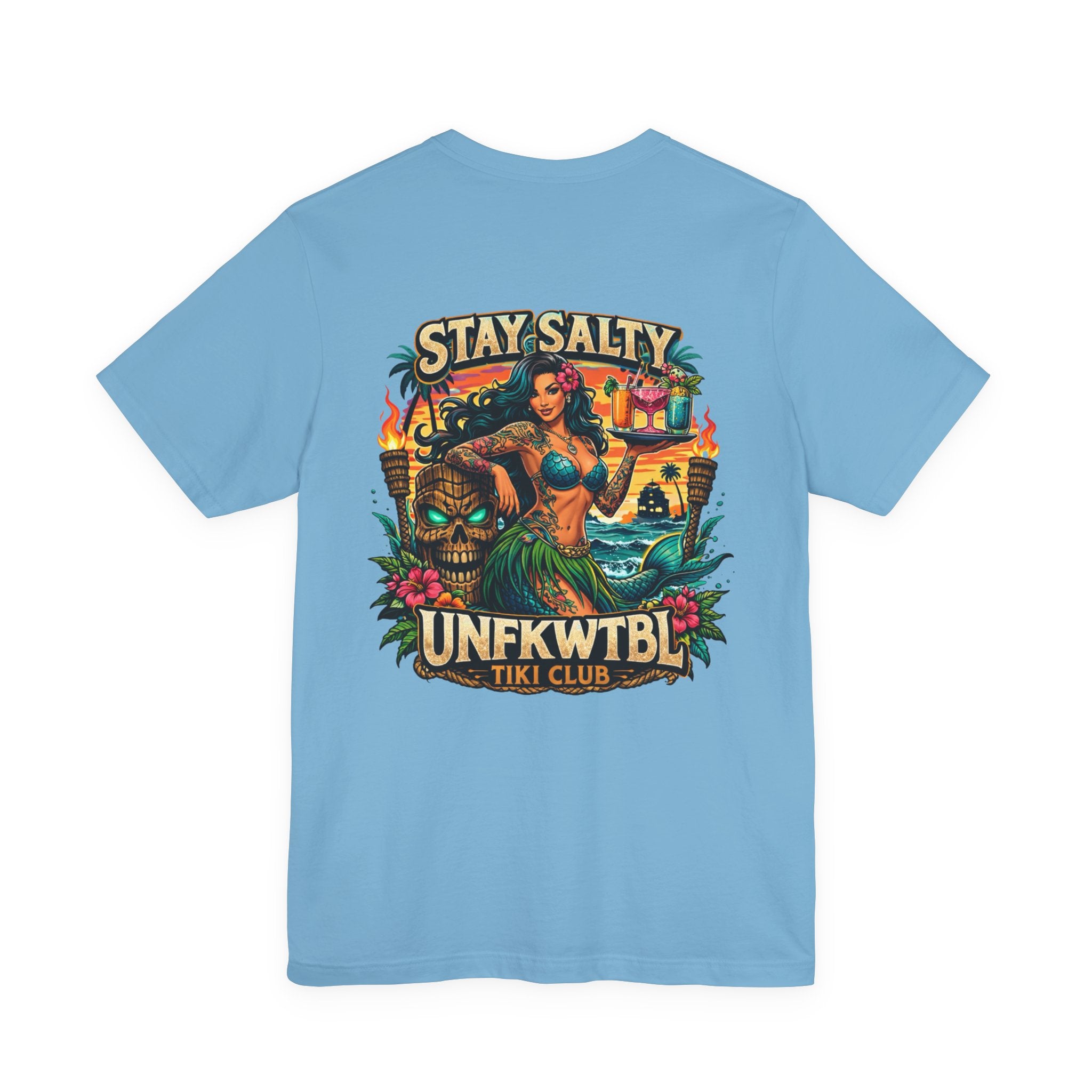 Stay Salty Tiki Club Tee — Vintage Hawaiian Pin-Up Surf Shirt