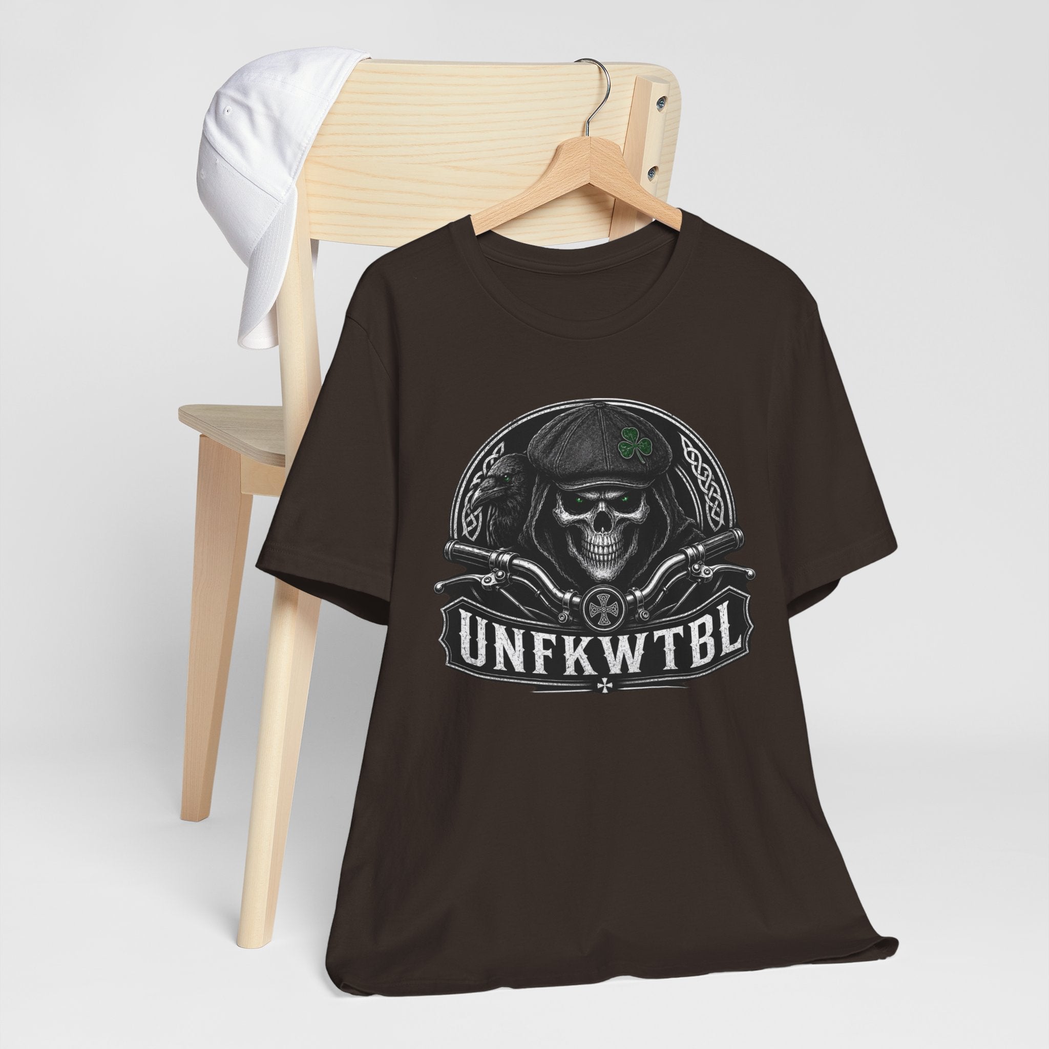 Skull Biker Tee — "UNFKWTBL" Vintage Motorcycle Graphic T-Shirt