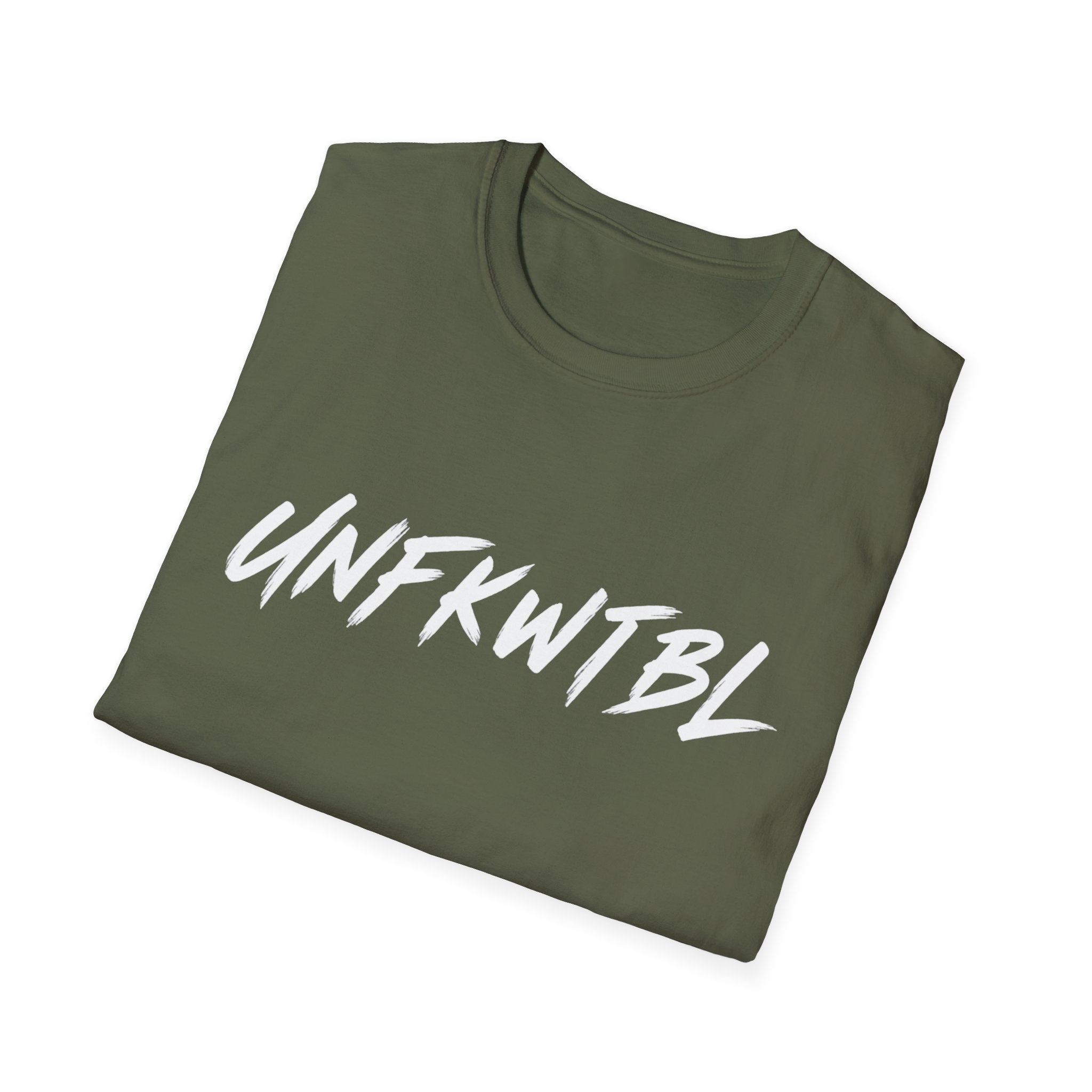 Unfkwtbl Graphic T‑Shirt — Bold White Script Tee