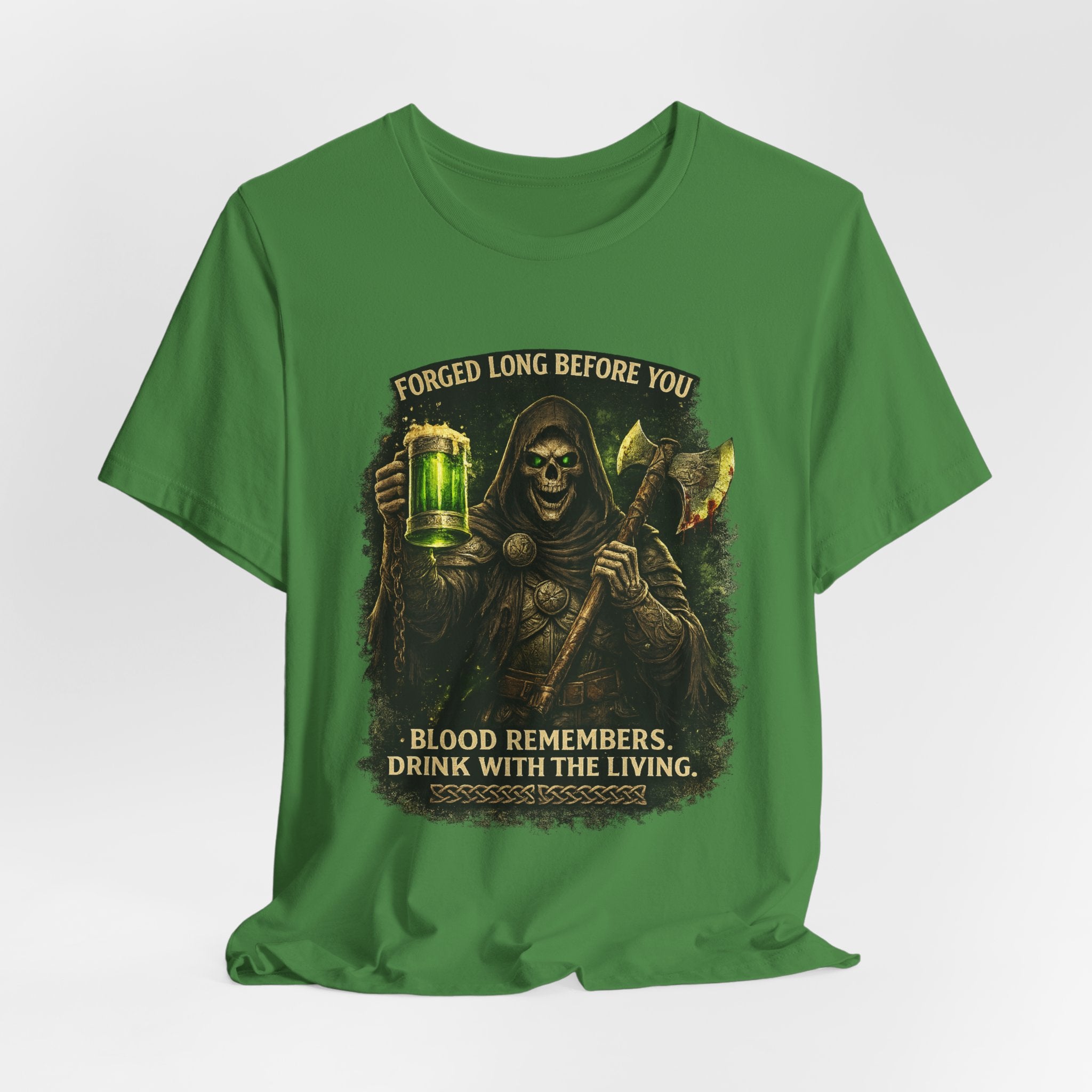 Grim Reaper Beer T-Shirt — "Forged Long Before You / Blood Remembers. Drink With The Living." Graphic Tee