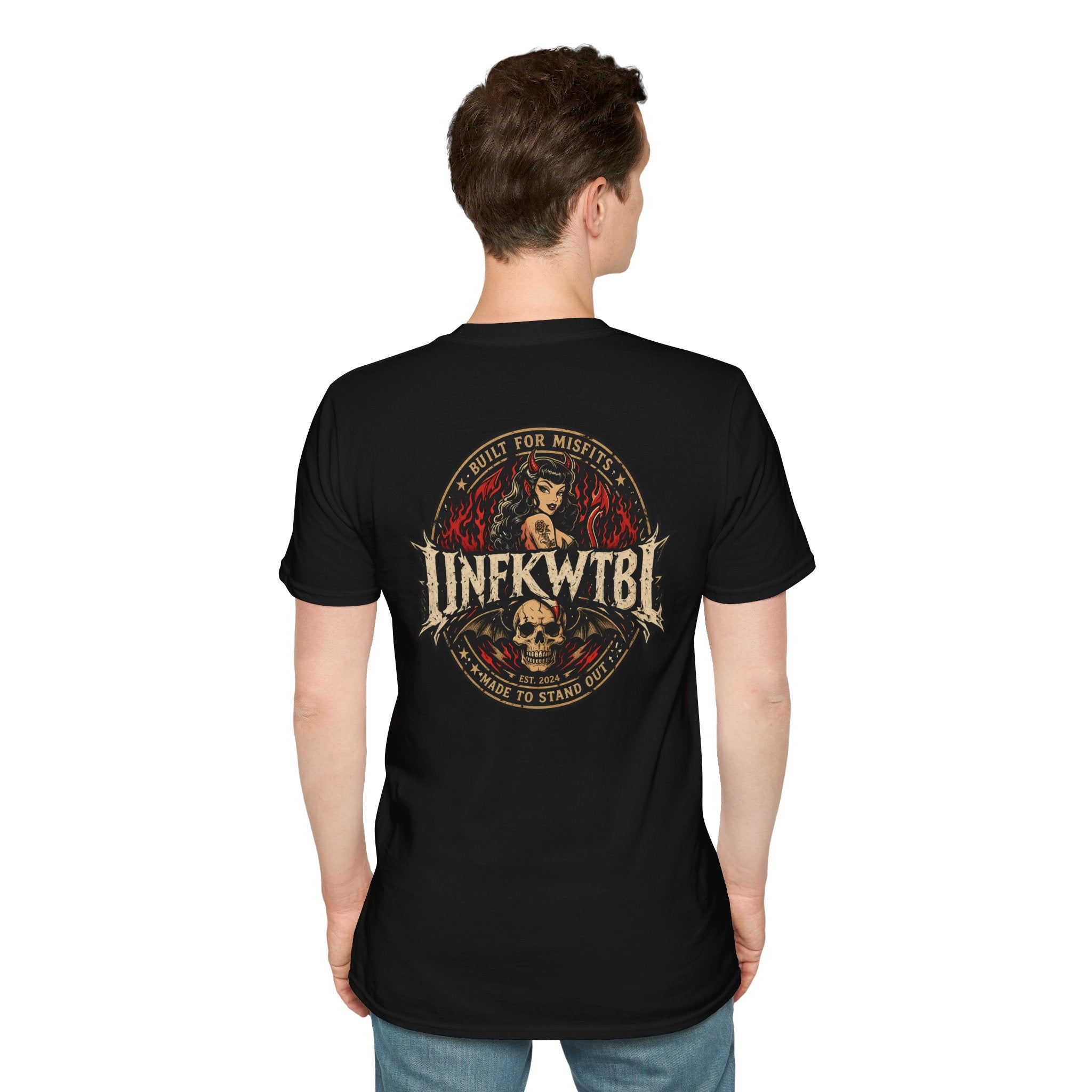 Graphic T-Shirt — 'UNFKWTBL' Vintage Rock Skull Design