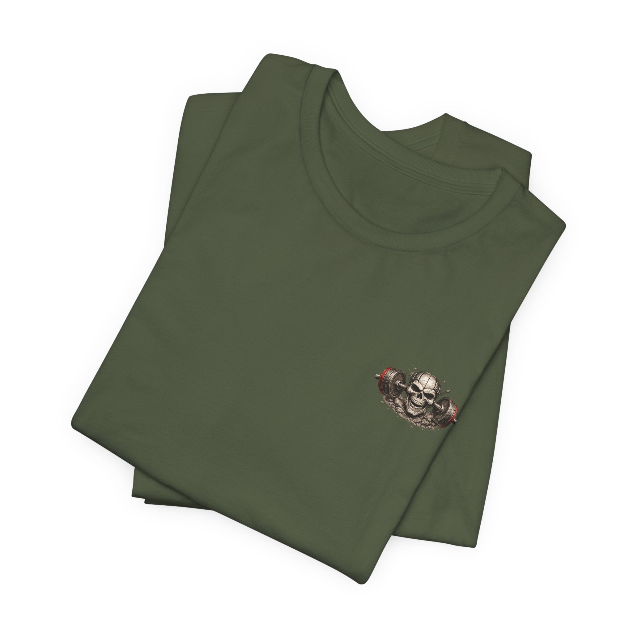 Be Unfkwtbl Tee — Skeletal Strongman Pulling Bus Graphic T‑Shirt