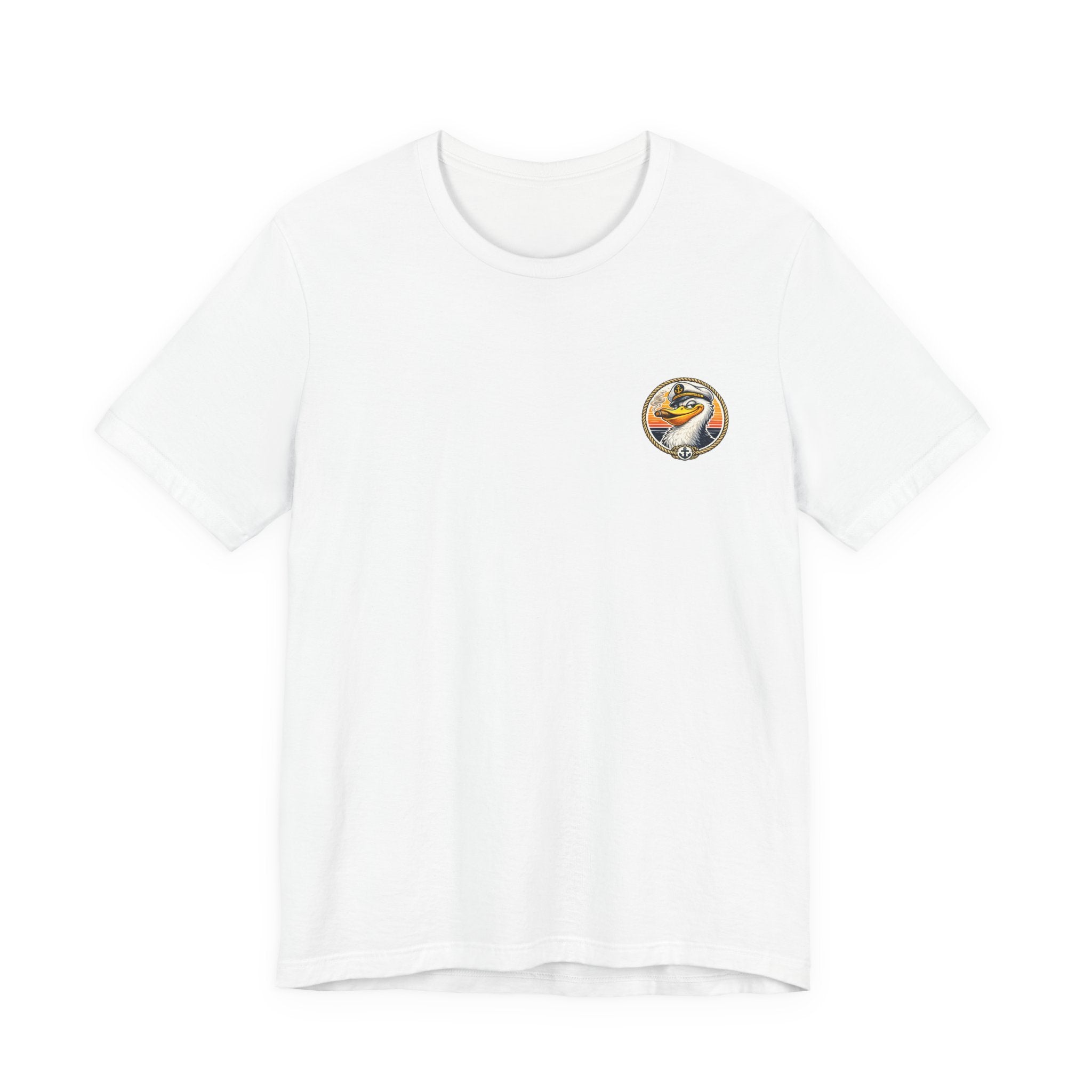 Duck Captain Graphic Tee — Sailor Duck Drinking Rum Retro Beach Shirt