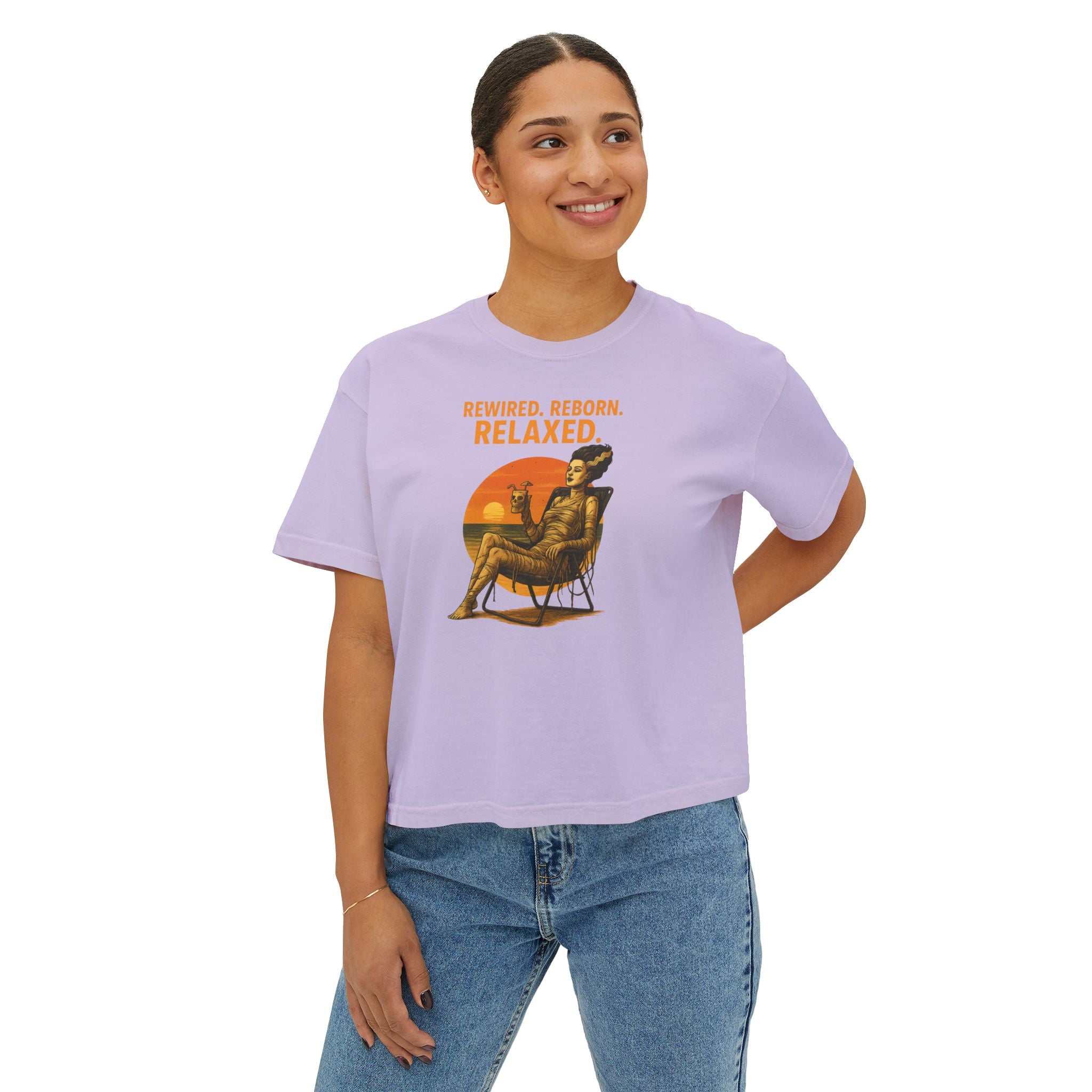 The Bride of Frankenstein Chill Time T-Shirt Women's Boxy Tee