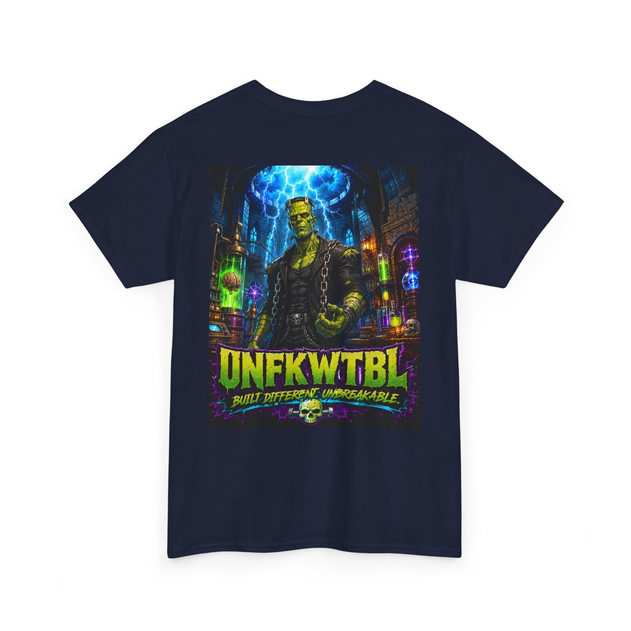 Frankenstein Lab Graphic Tee — "UNFKWTBL" Horror Sci‑Fi T-Shirt