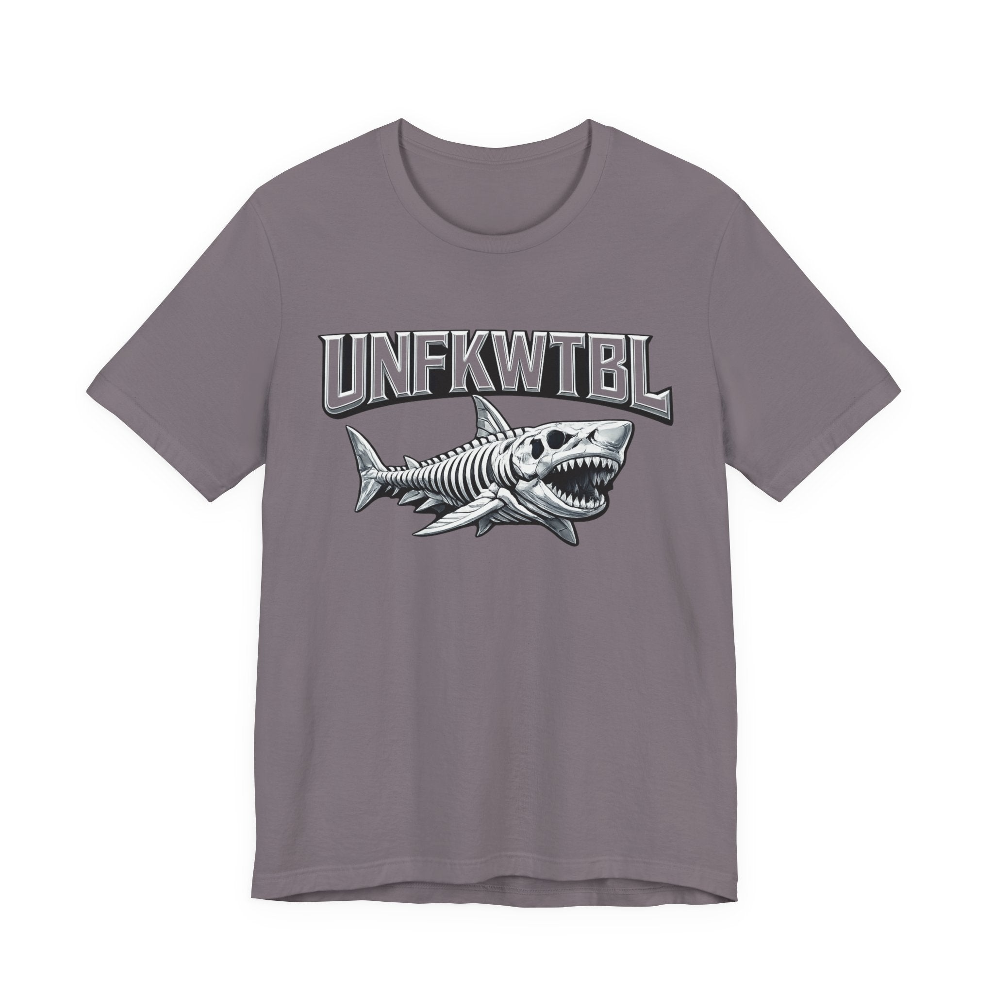 Shark Graphic Tee — 'UNFKWTBL' Vintage Skeleton Shark Shirt