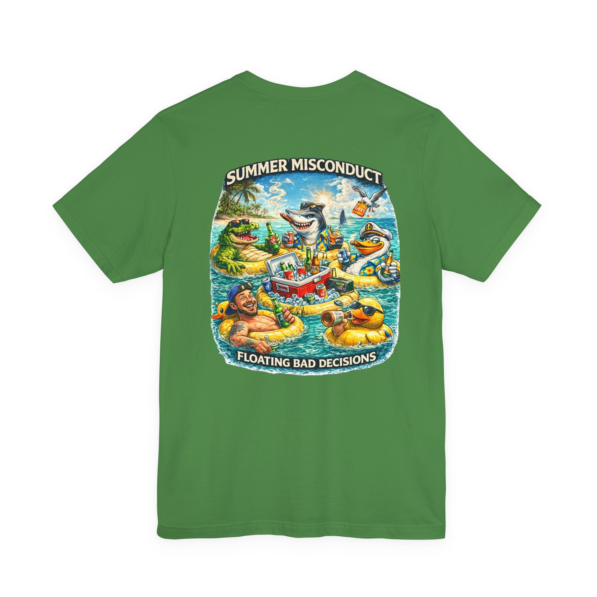 Summer Misconduct T-Shirt – 'Floating Bad Decisions' Beach Party Graphic Tee