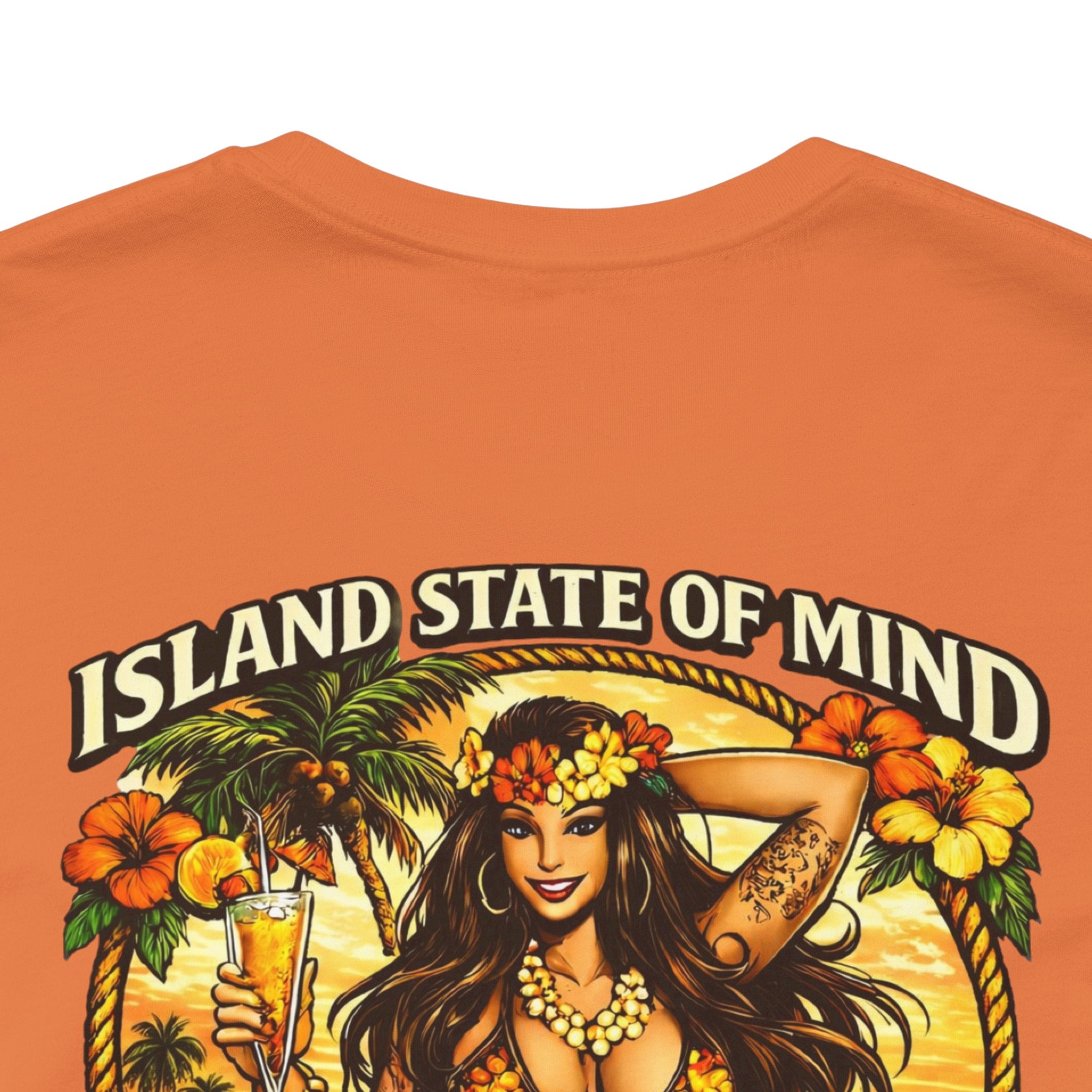 Island State of Mind Graphic Tee — "Stay UNFKWTBL" Tropical Hula Girl Shirt