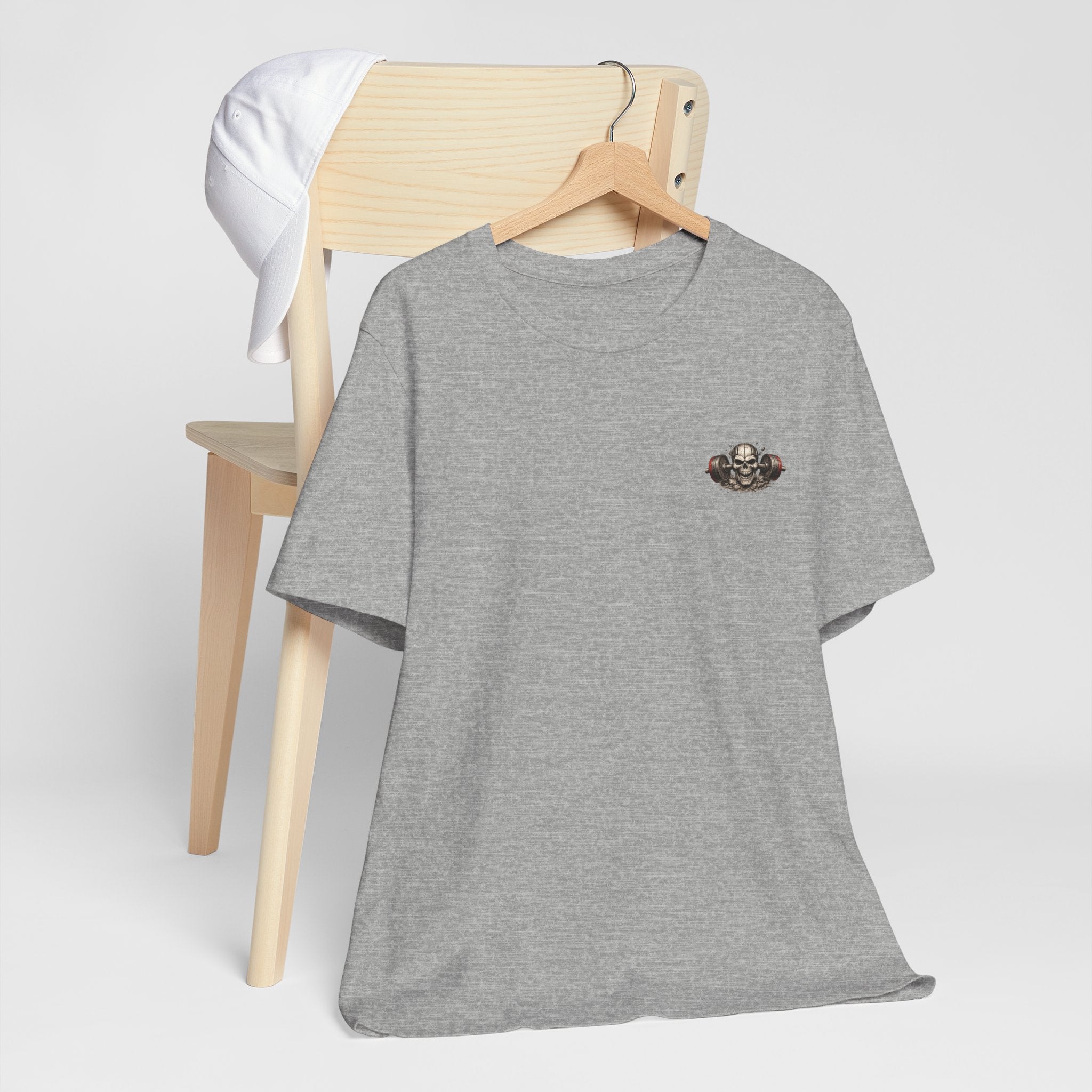 Weightlifting Tee — Vintage Bench Press Skull Design (UNFKWTBL)