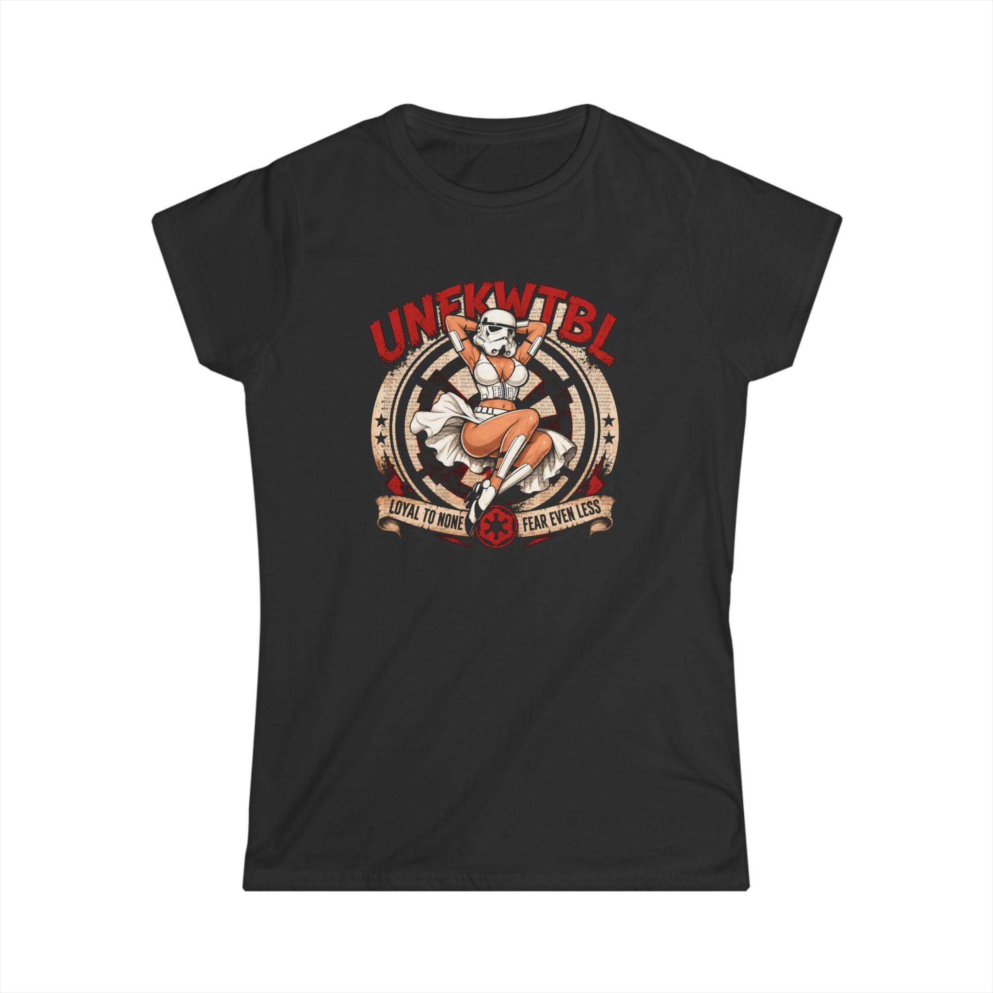 Women's Tee — "From a Galaxy Far Away" Retro Pinup Sci‑Fi Graphic Tee