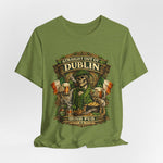 Straight Out of Dublin Irish Pub T-Shirt — St. Patrick’s Day Skeleton Pint Tee