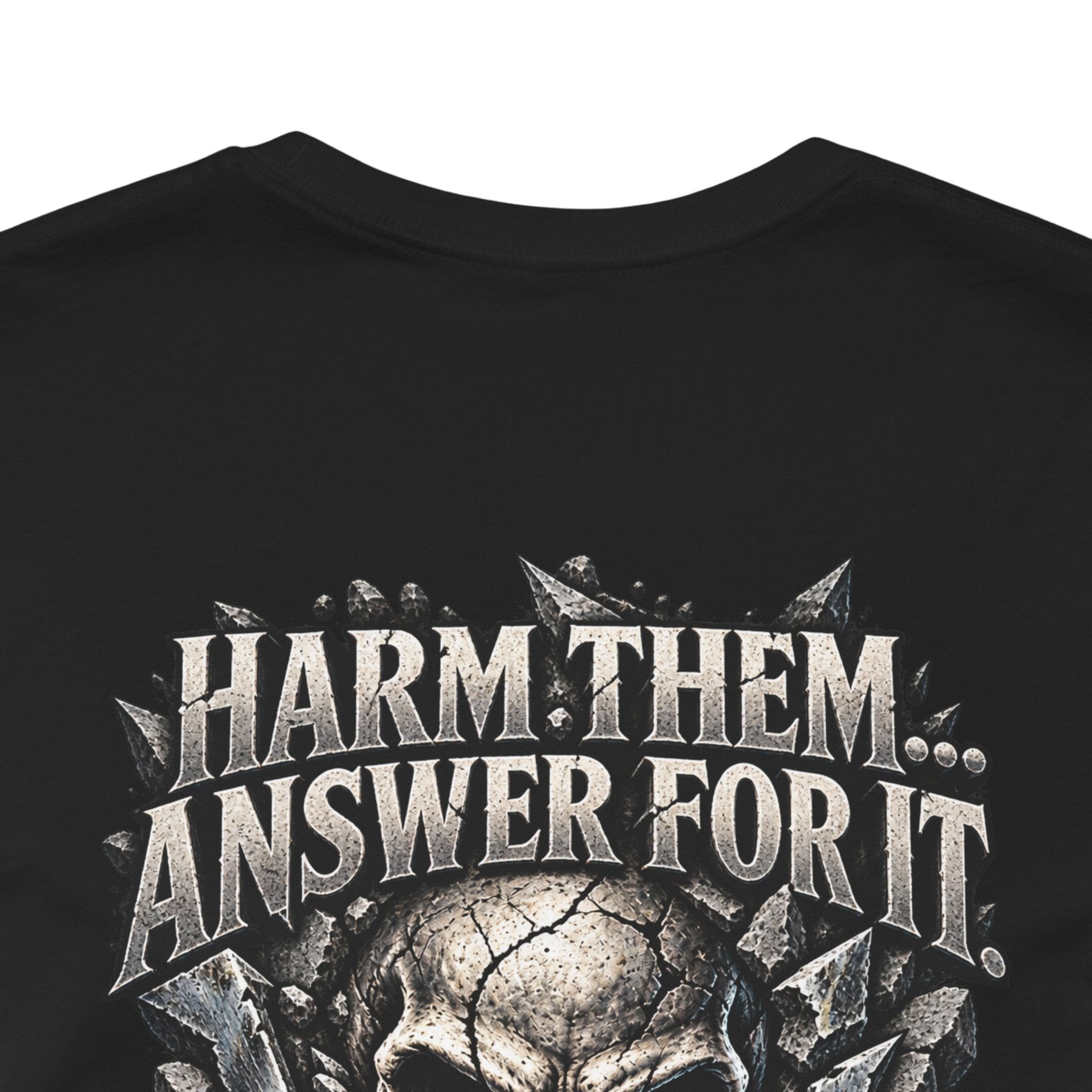 Protect the Innocent Skull Tee — "Harm Them... Answer For It." Statement T-Shirt