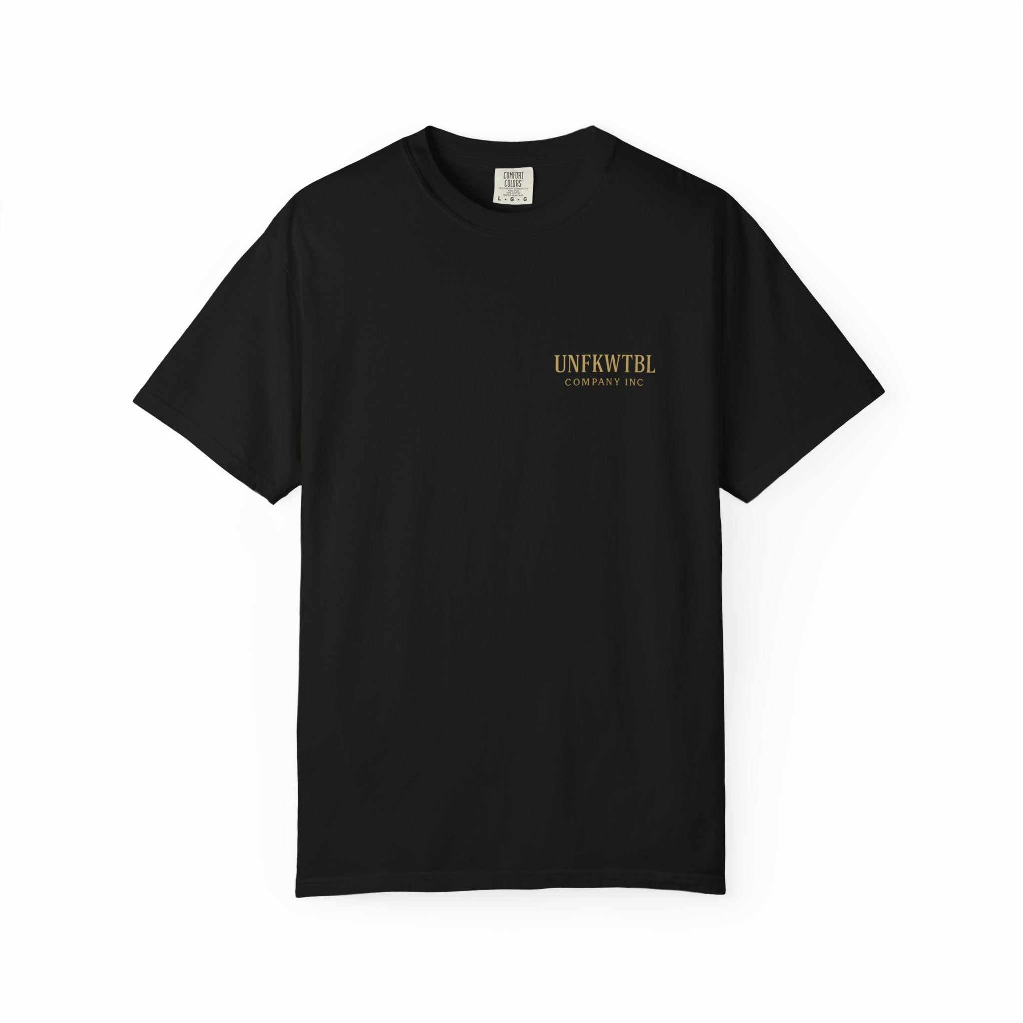 Warden of the Dead unisex black t-shirt with small gold graphic, casual streetwear, Halloween style, gift for horror fans