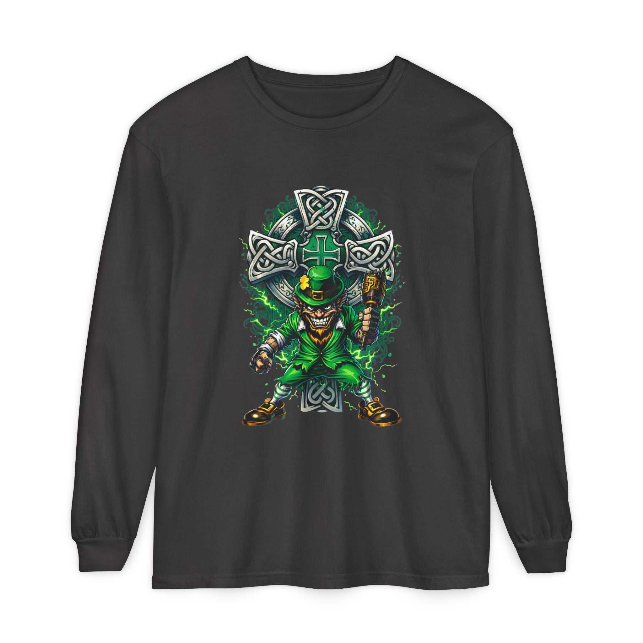 Celtic Leprechaun Long Sleeve Tee — St. Patrick’s Pub Crawl Shirt