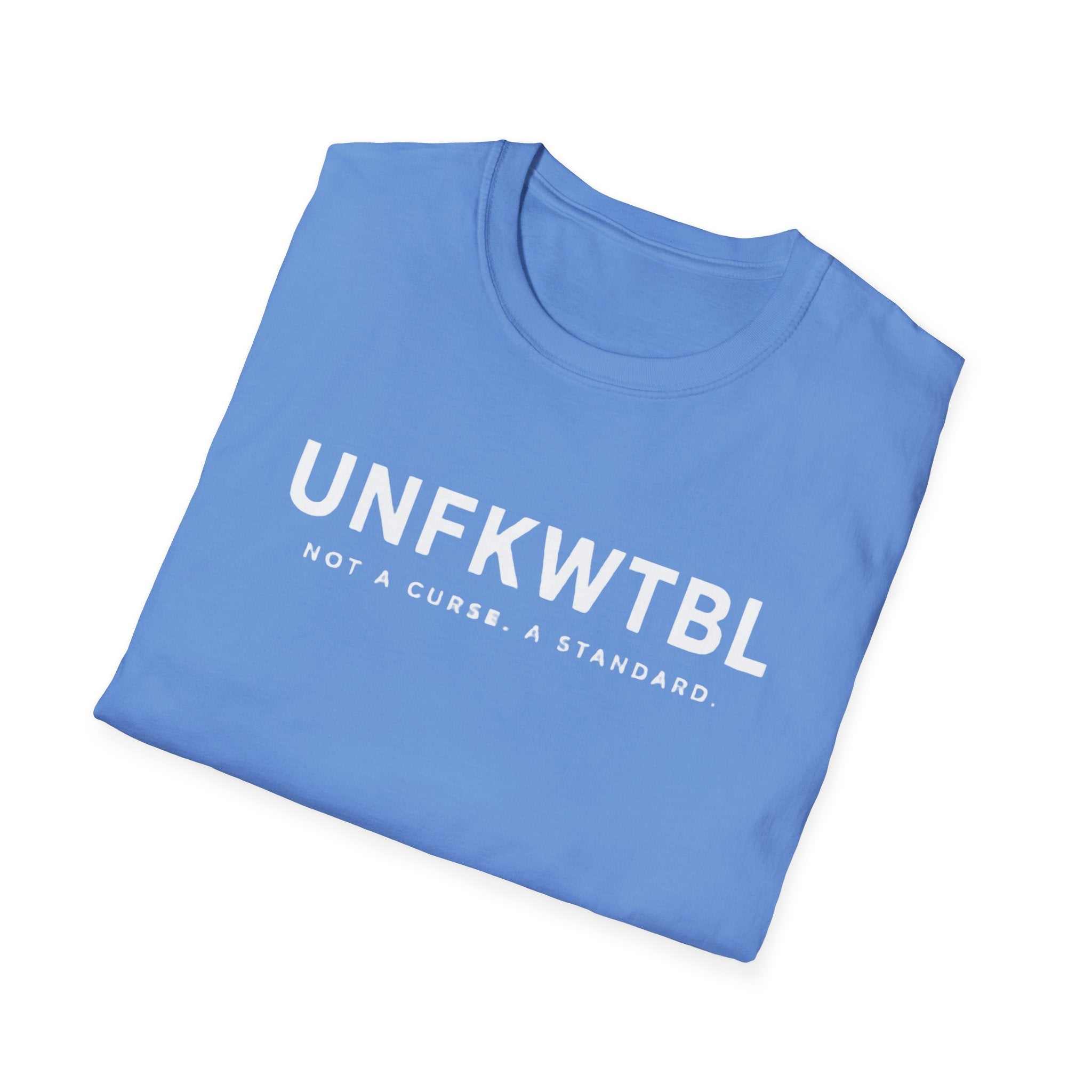UNFKWTBL Not A Curse minimalist statement t-shirt in lightweight cotton with bold chest print