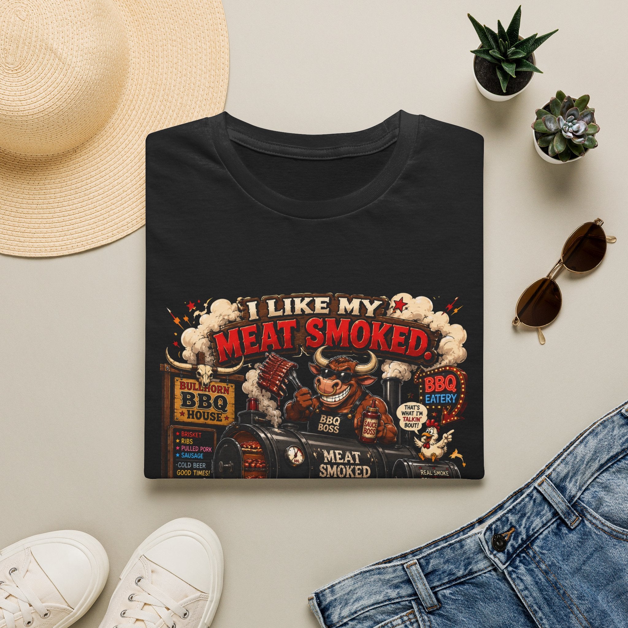 BBQ Smoker Tee — “I Like My Meat Smoked” Graphic T-Shirt