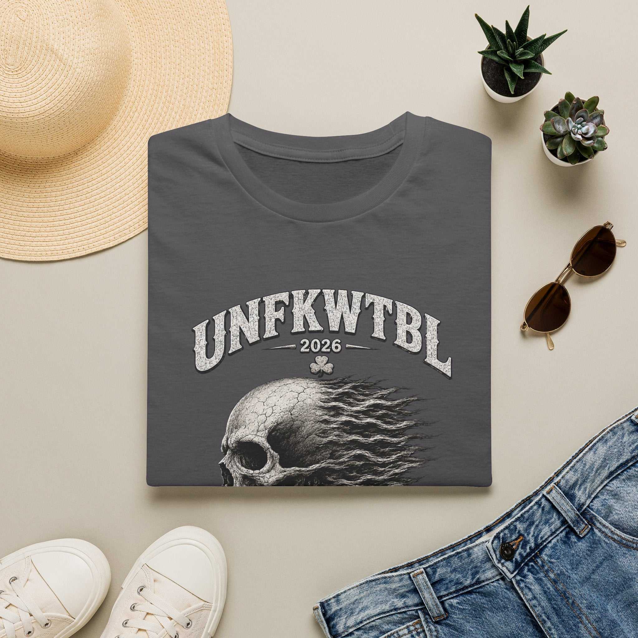 Skull Flame Sturgis T-Shirt — UNFKWTBL 2026 Motorcycle Rally Tee
