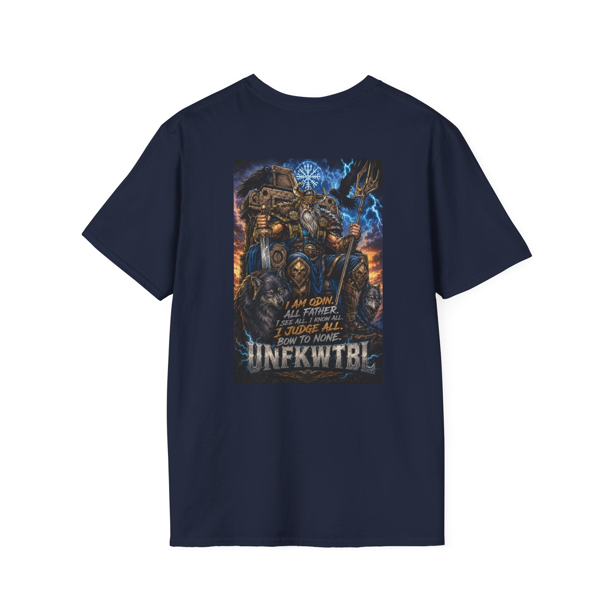 Odin Viking Wolf Crest T-Shirt — 'UNFKWTBL' Graphic Tee