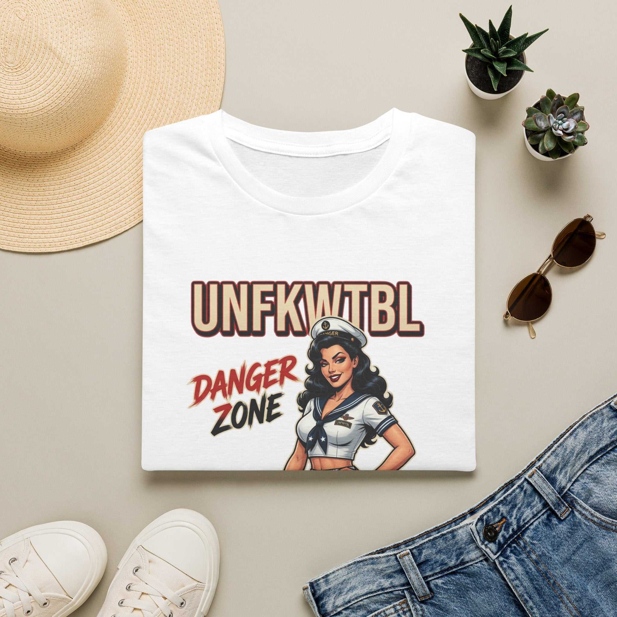 T-Shirt — "UNFKWITBL" Danger Zone Pin-Up Graphic Tee