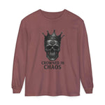 Long sleeve t-shirt with crowned skull and 