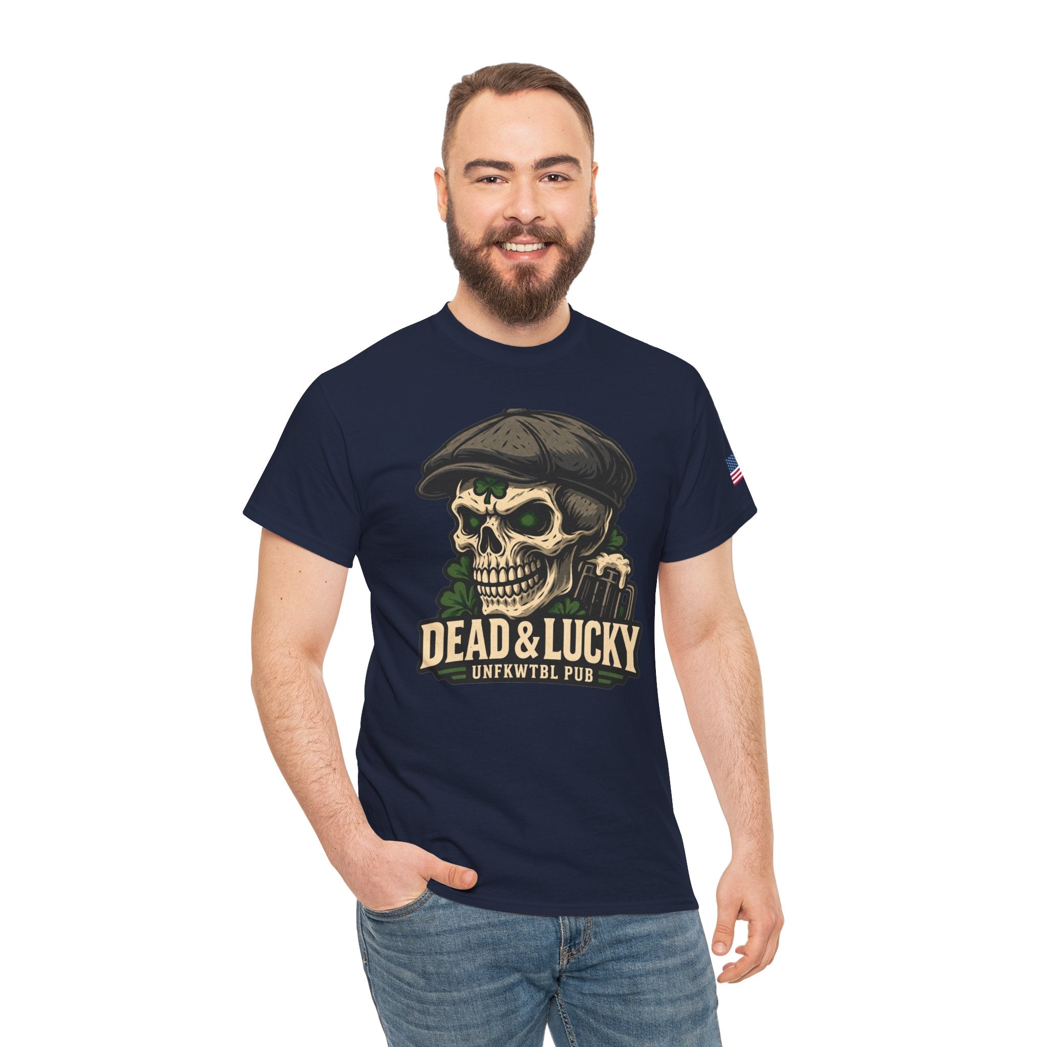 Dead & Lucky Skull Tee Irish Pub Shirt UNFKWTBL