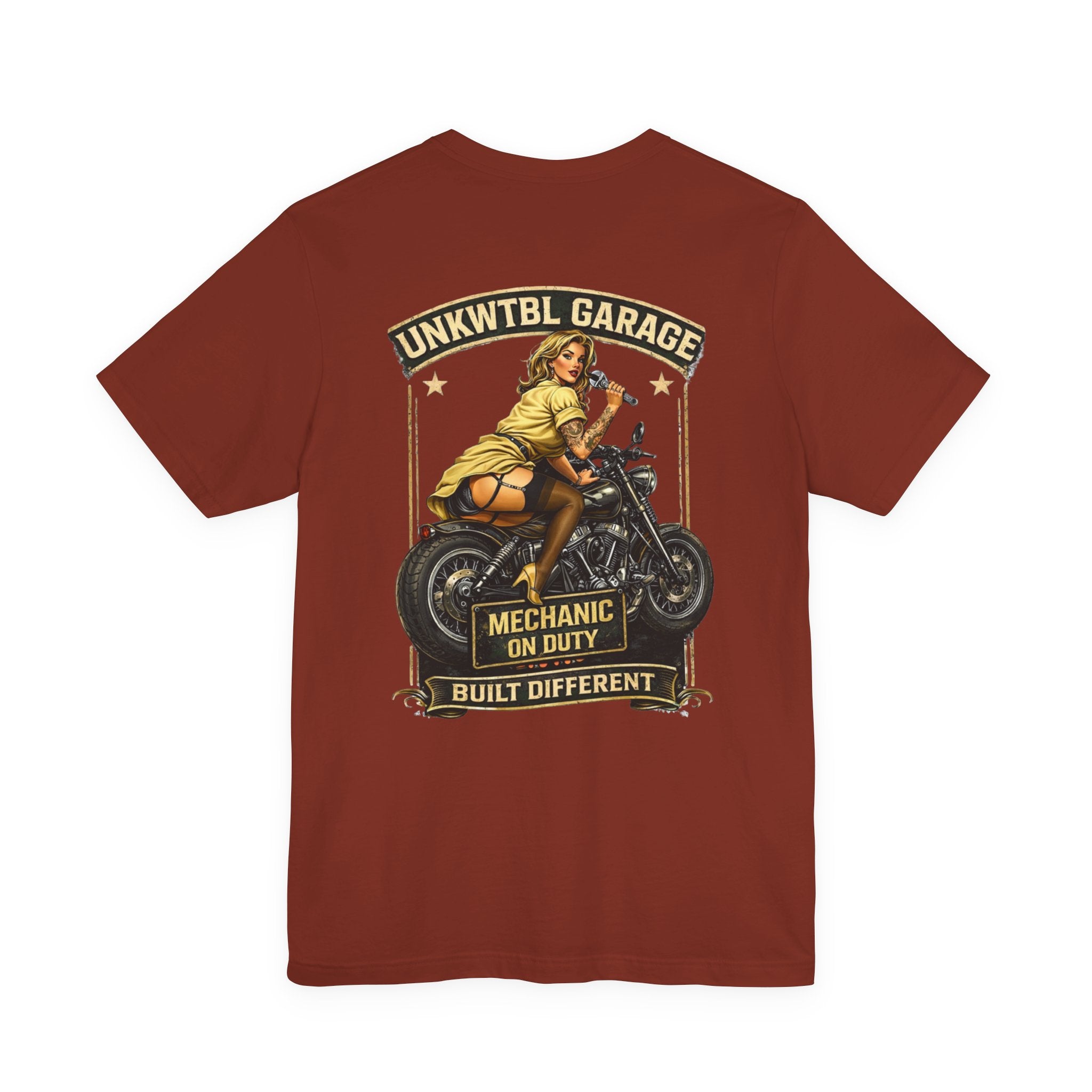 Mechanic On Duty Motorcycle Tee — Pinup Garage Vintage T-Shirt