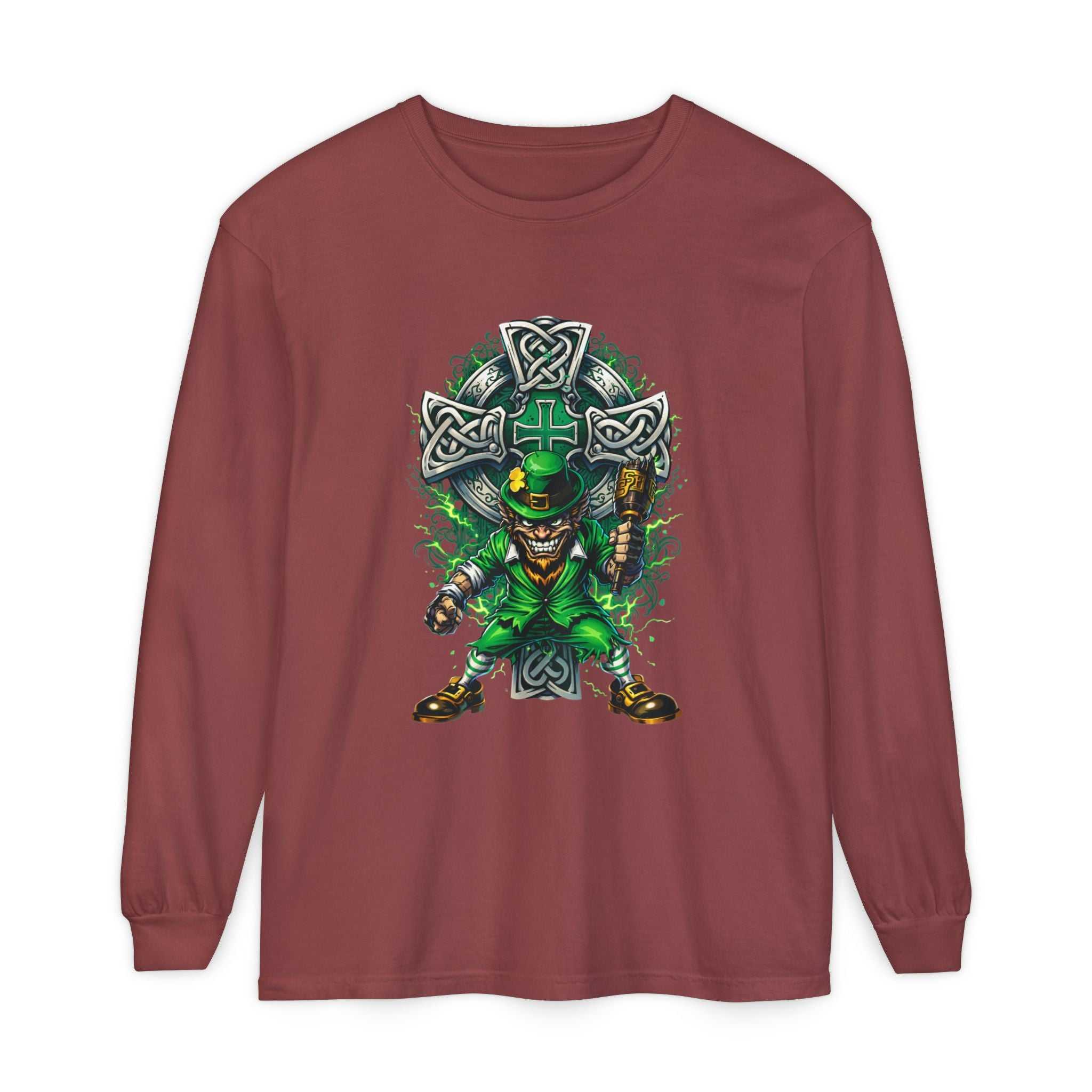 Celtic Leprechaun Long Sleeve Tee — St. Patrick’s Pub Crawl Shirt
