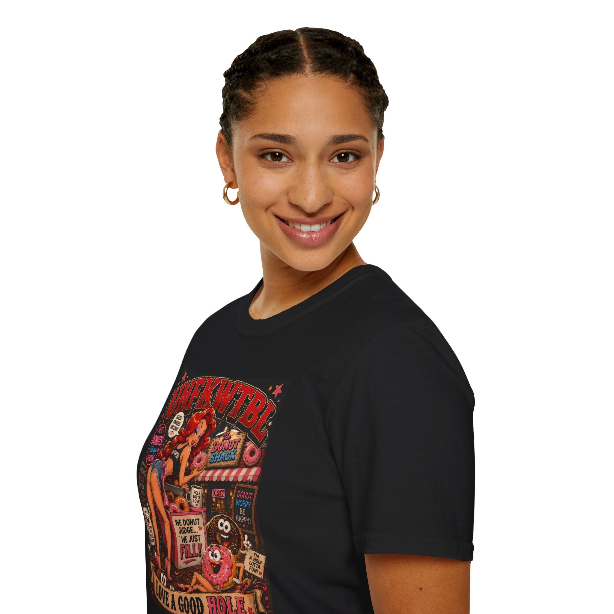 Retro Donut Shop Pinup T-Shirt — 'UNFKWTBL' Vintage Diner Graphic Tee
