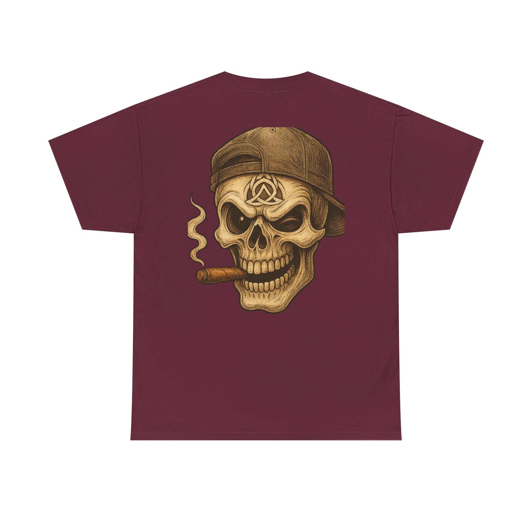 Vintage Skull Cigar Tee with bold back graphic on soft cotton t-shirt