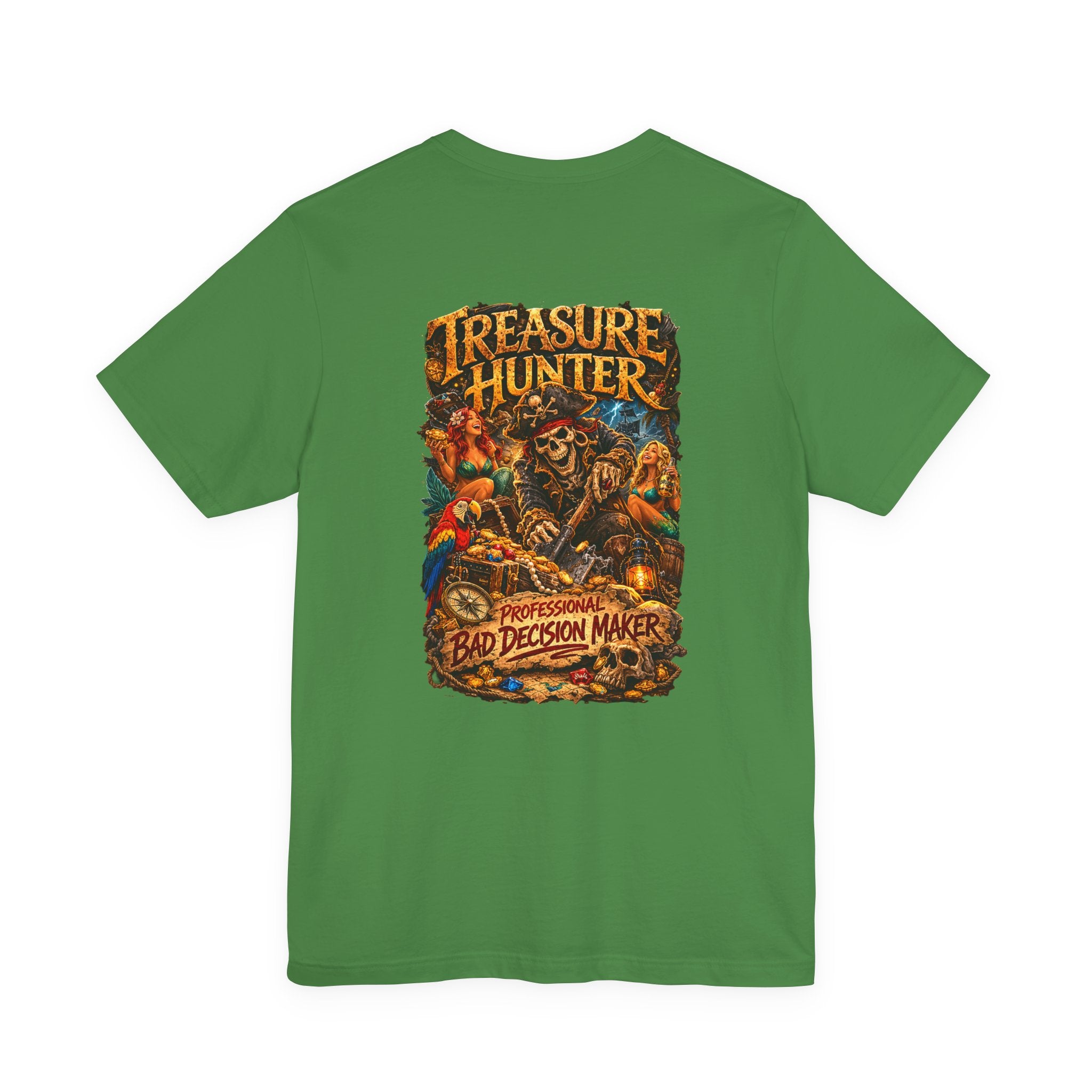 Treasure Hunter T-Shirt — "Professional Bad Decision Maker" Pirate Skull Tee