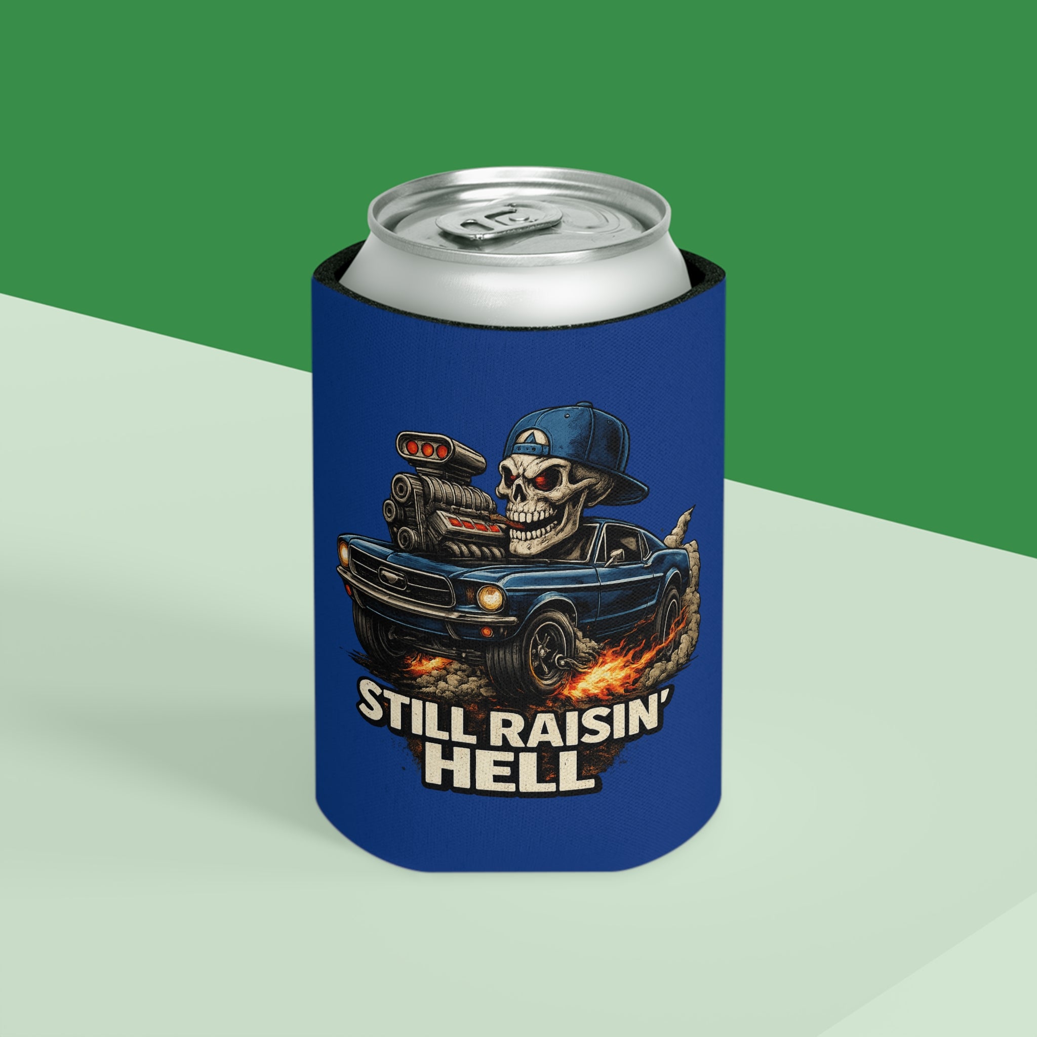 Can Cooler — "Stay Cold. Remain Unfkwtbl." Skull Muscle Car Design