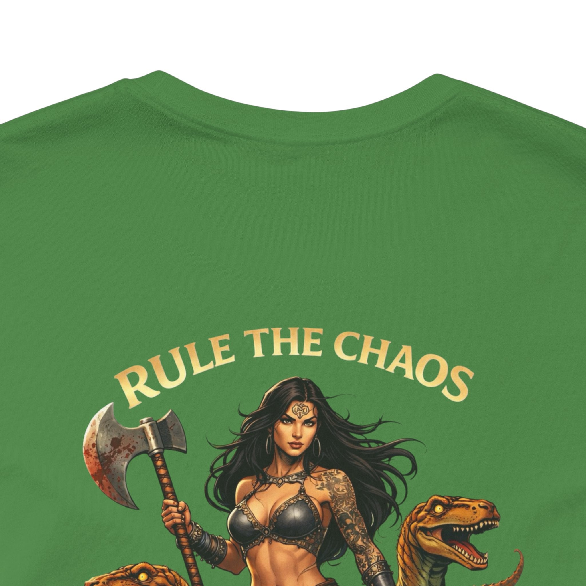Battle Goddess Tee — "Rule The Chaos" Primal Reign Fantasy Shirt