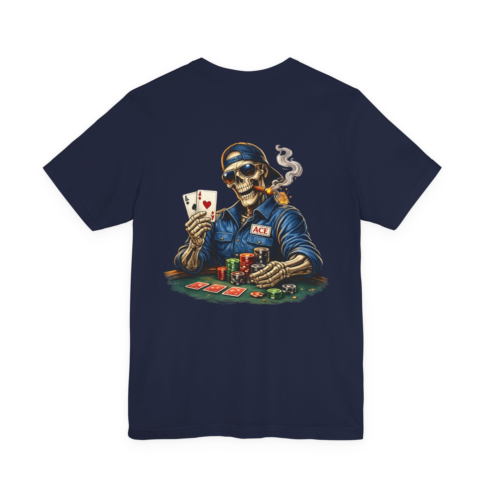 Poker Skeleton Tee — 'Ace' Skull Gambler Graphic T-Shirt