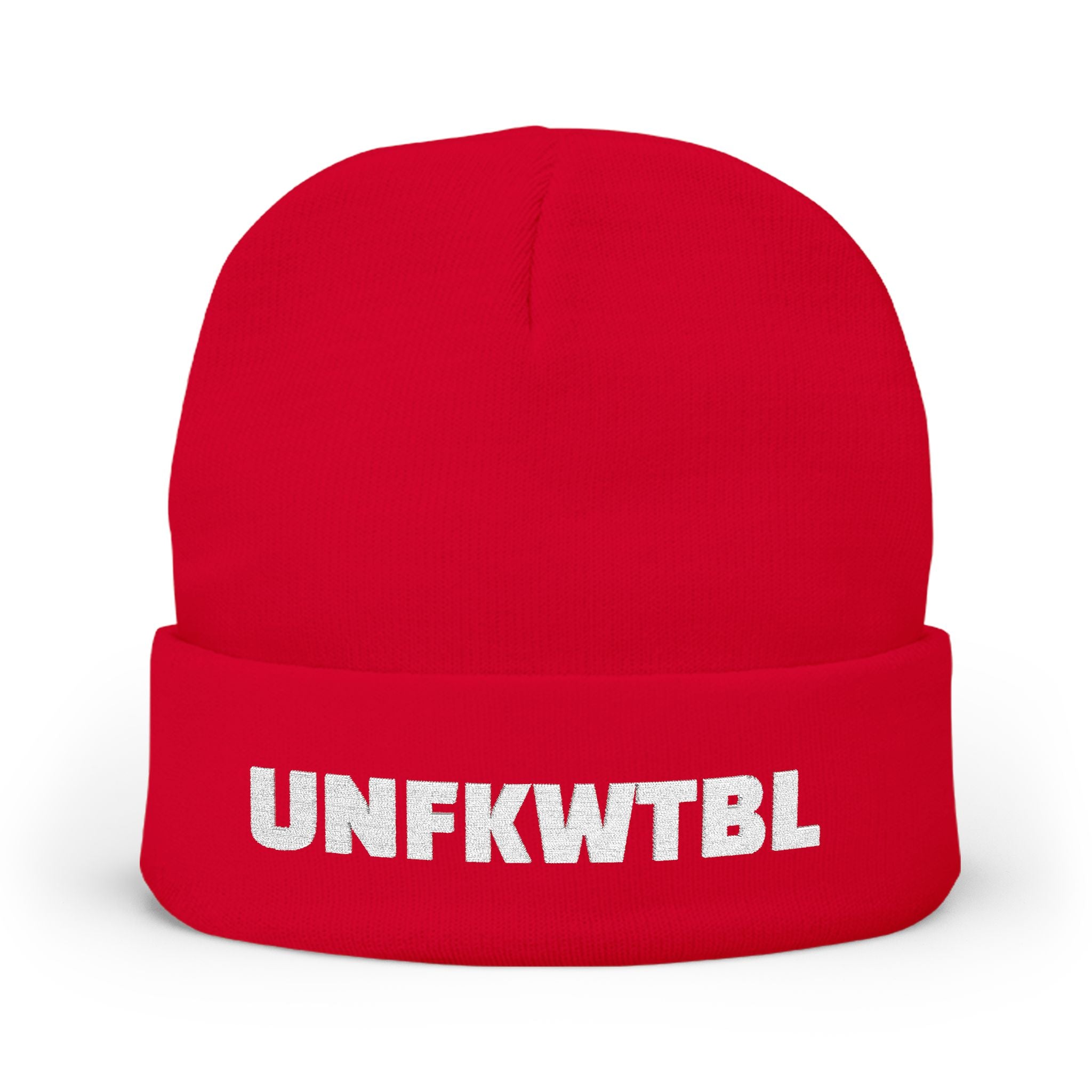 UNFKWTBL Embroidered Cuffed Knit Beanie