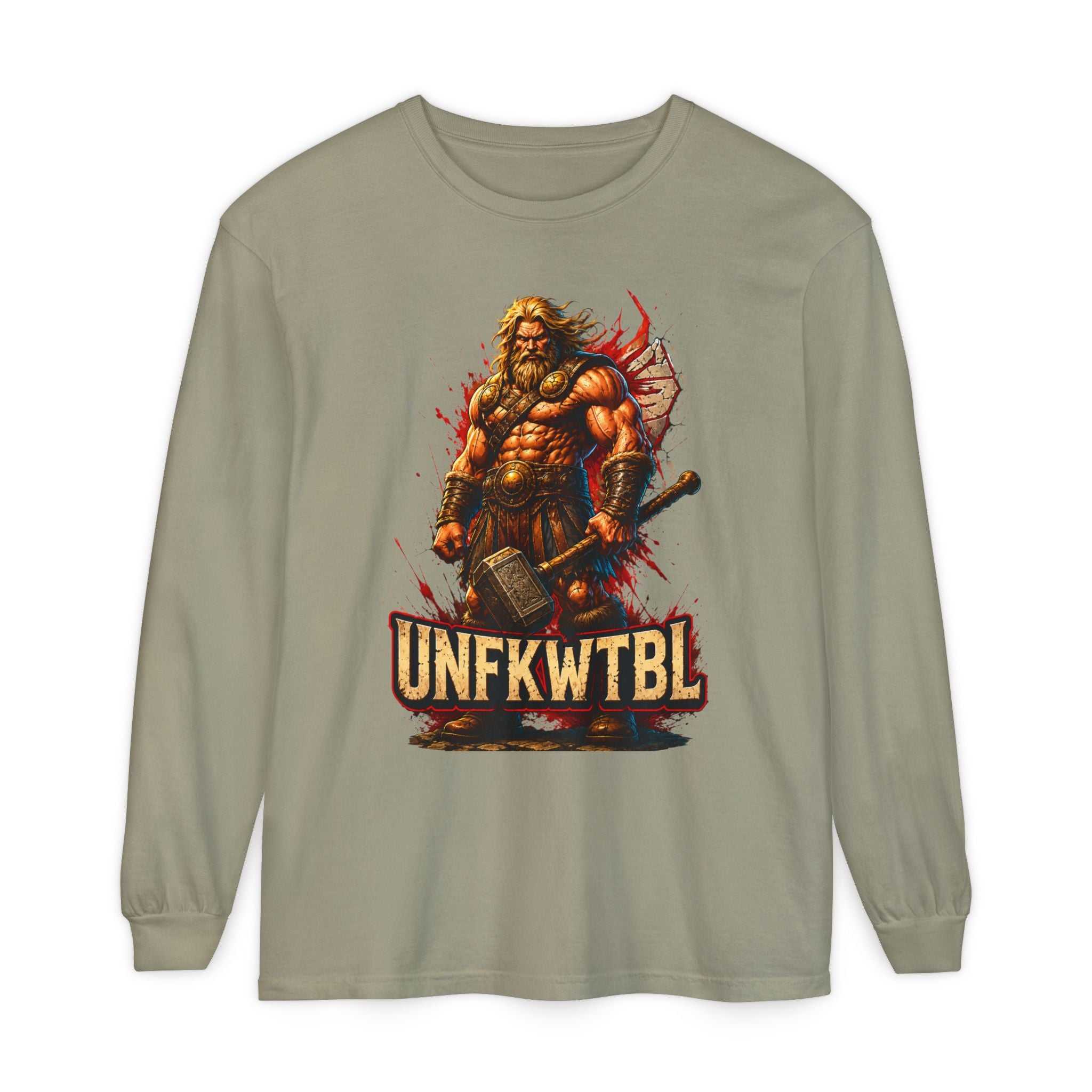 Viking Warrior Long Sleeve Tee — 'UNFKWTBL' Graphic